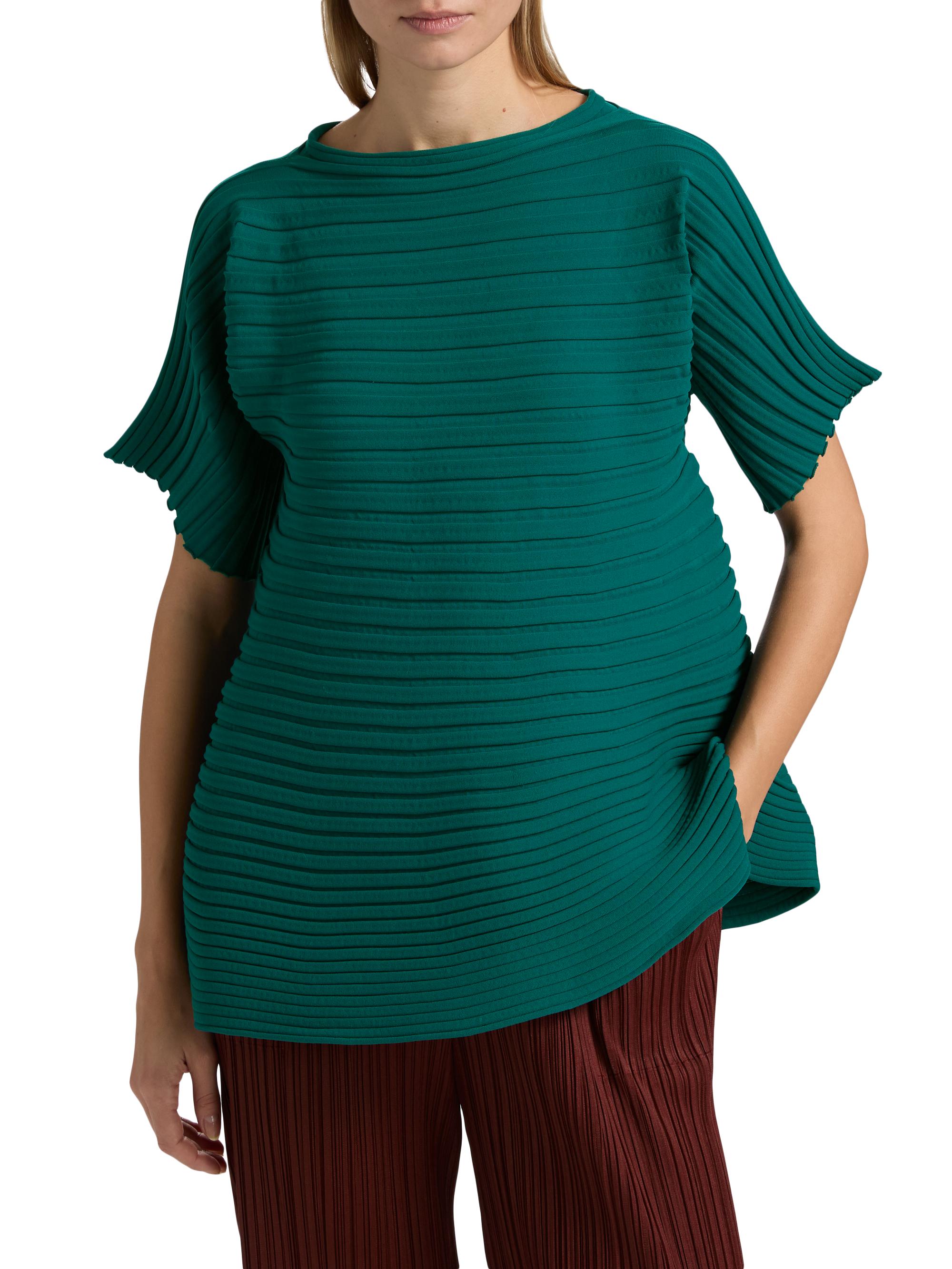 Pleats Please Issey Miyake Bounce Knit Peplum Top | Saks Fifth Avenue