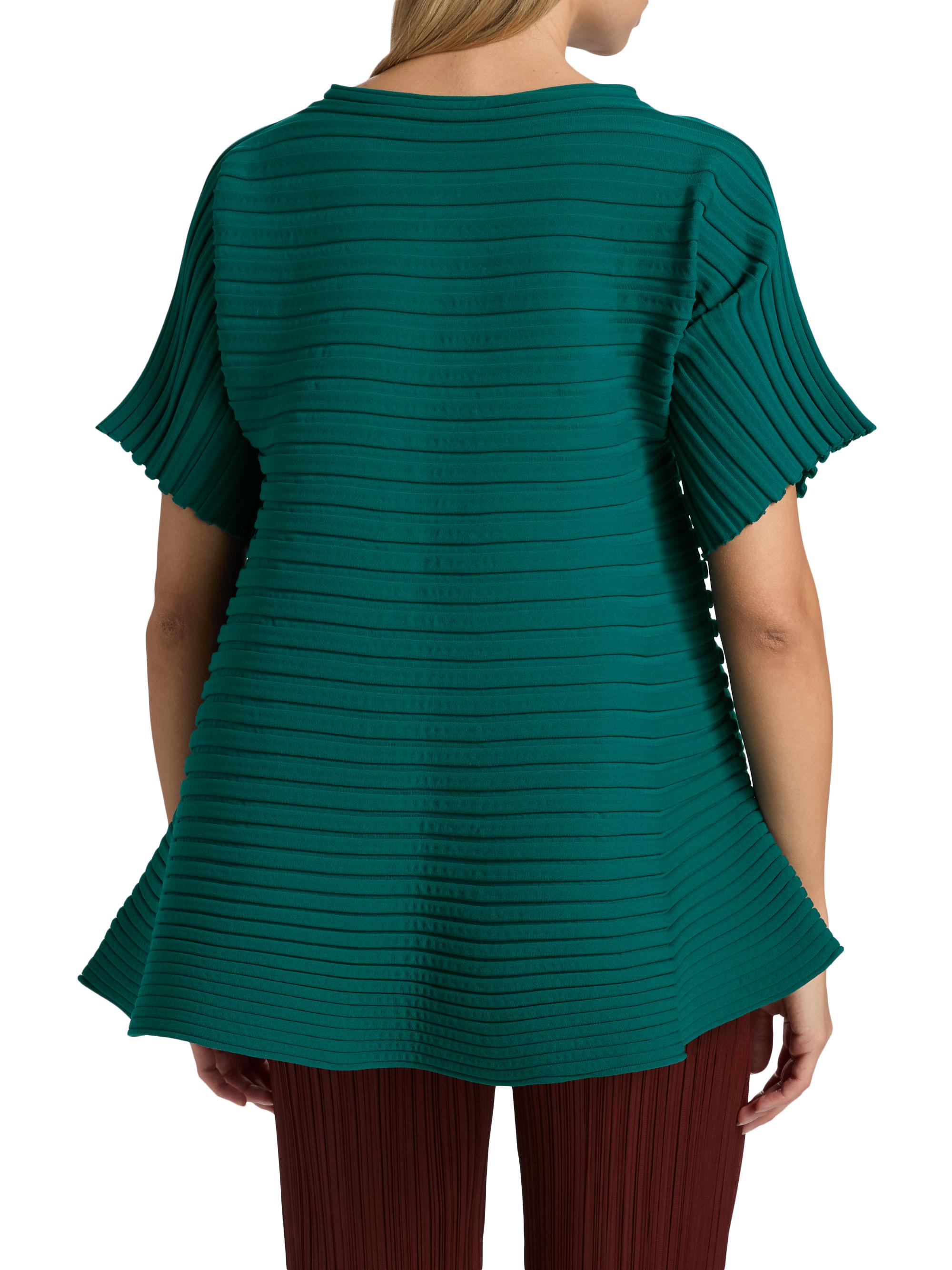 Pleats Please Issey Miyake Bounce Knit Peplum Top | Saks Fifth Avenue