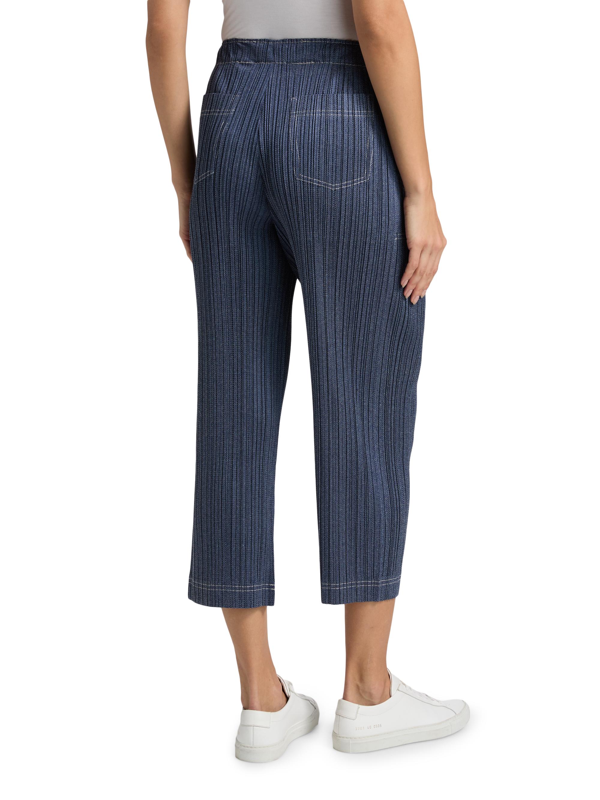 Pleats Please Issey Miyake Denim Trompe L'Oeil Pants | Saks Fifth