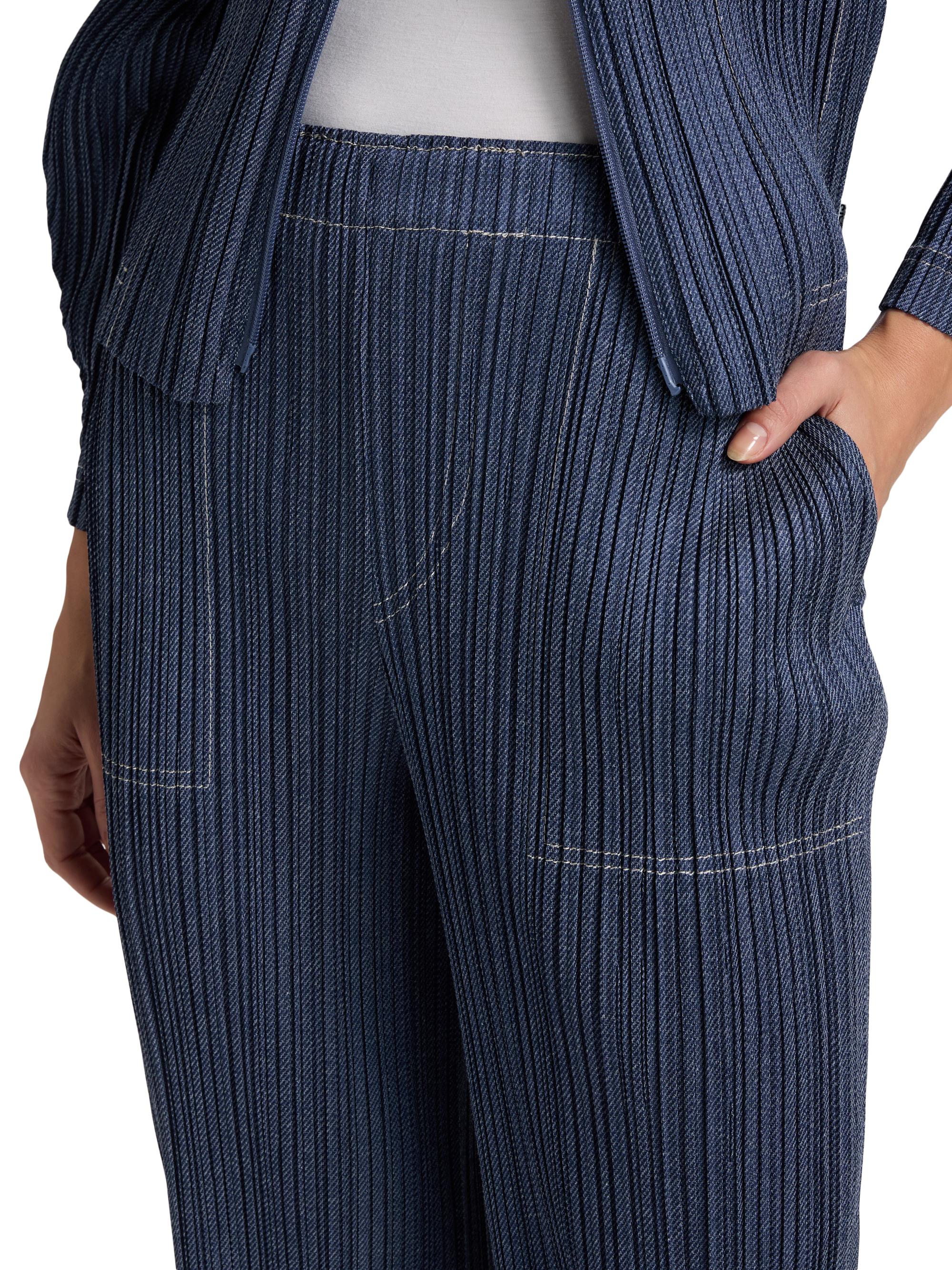 Pleats Please Issey Miyake Denim Trompe L'Oeil Pants | Saks Fifth