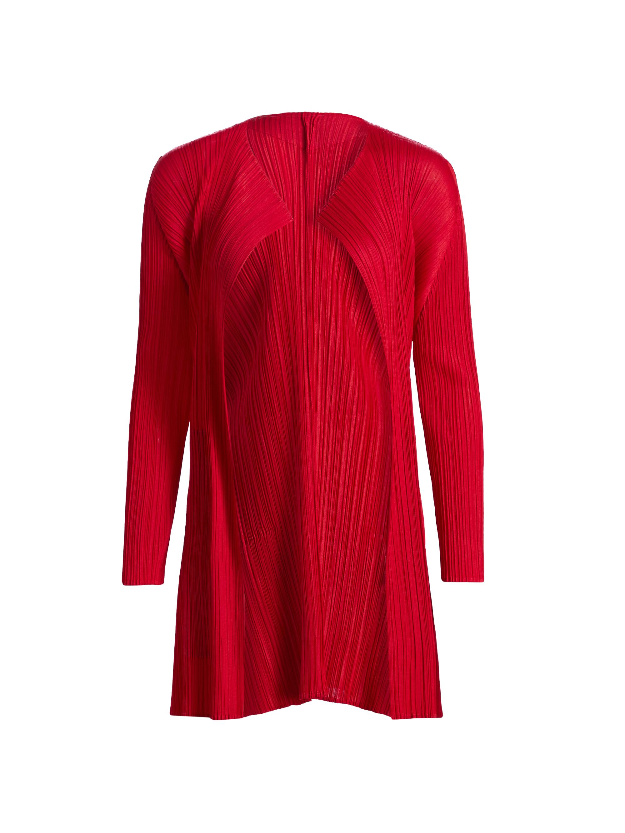 Pleats Please Issey Miyake Women's Ole! Plissé Coat - Red