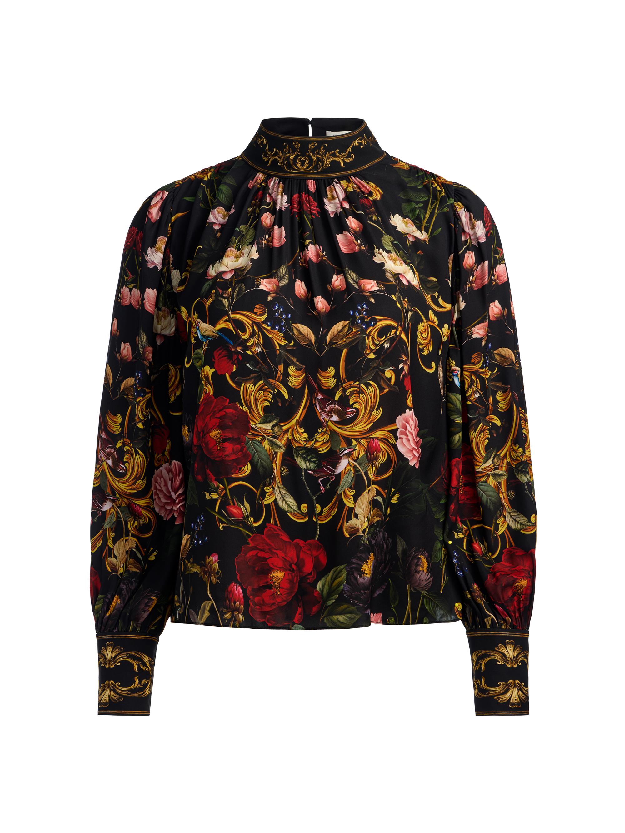 ALICE + OLIVIA Women's Marion Printed Mock-Turtleneck Blouse - Evermine