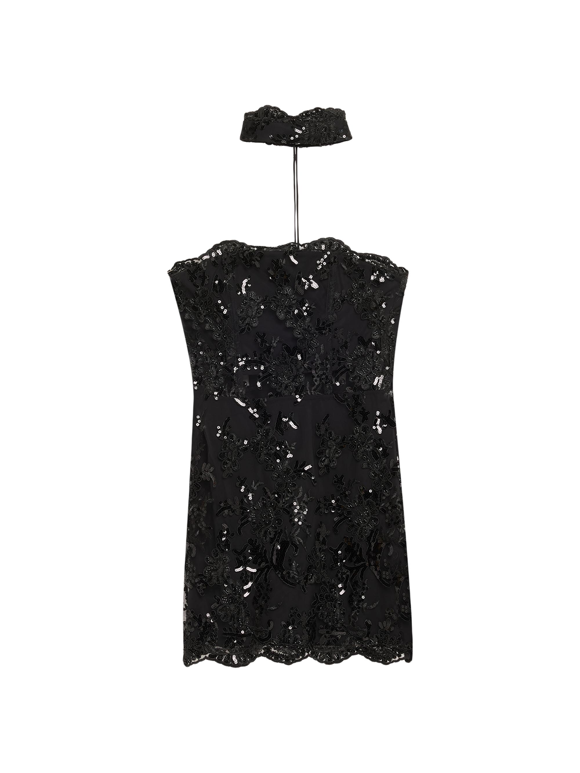 ALICE + OLIVIA Women's Georgie Sequined Lace Minidress - Black