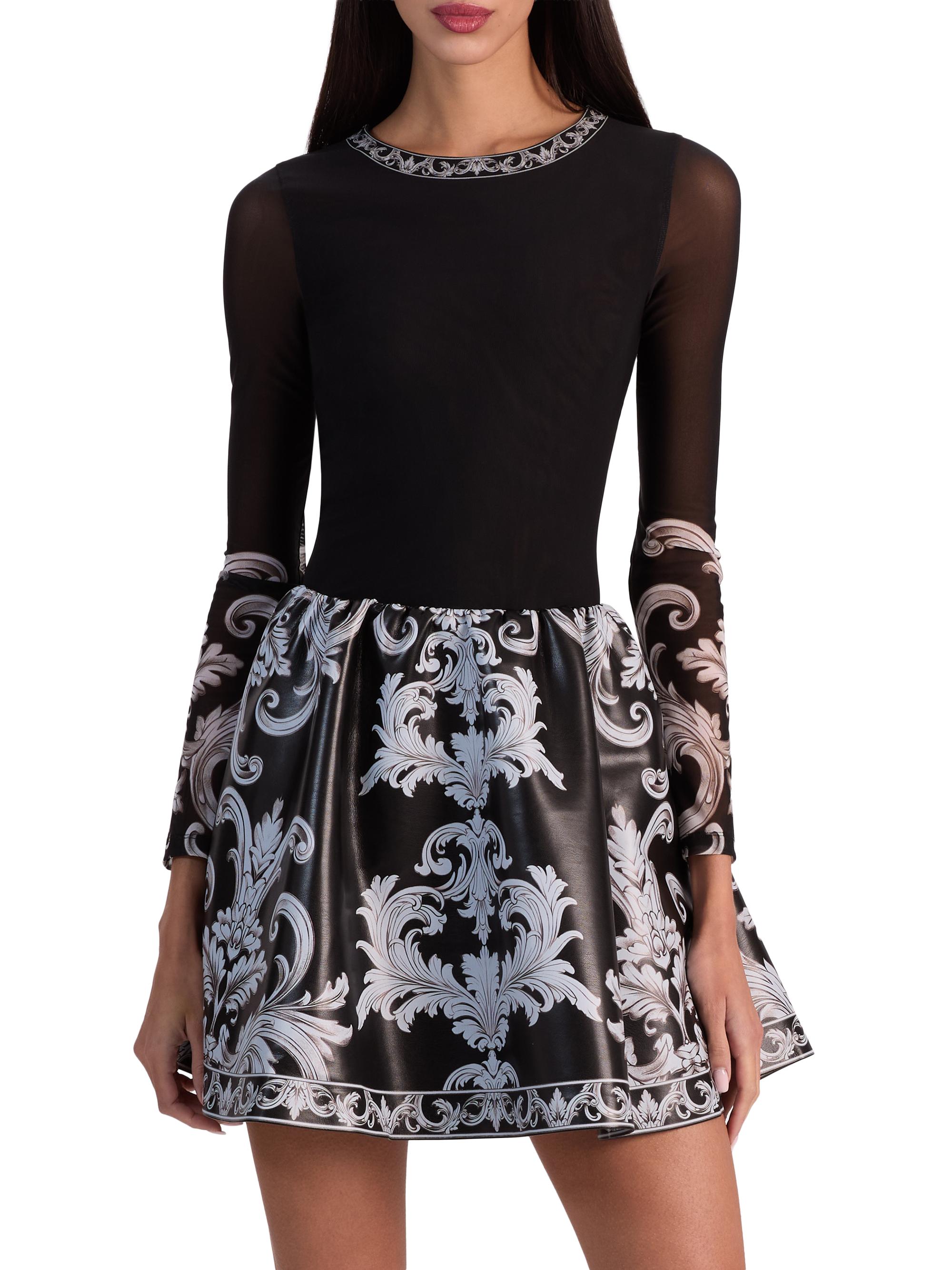 ALICE + OLIVIA Chara Mixed-Media Minidress | Saks Fifth Avenue