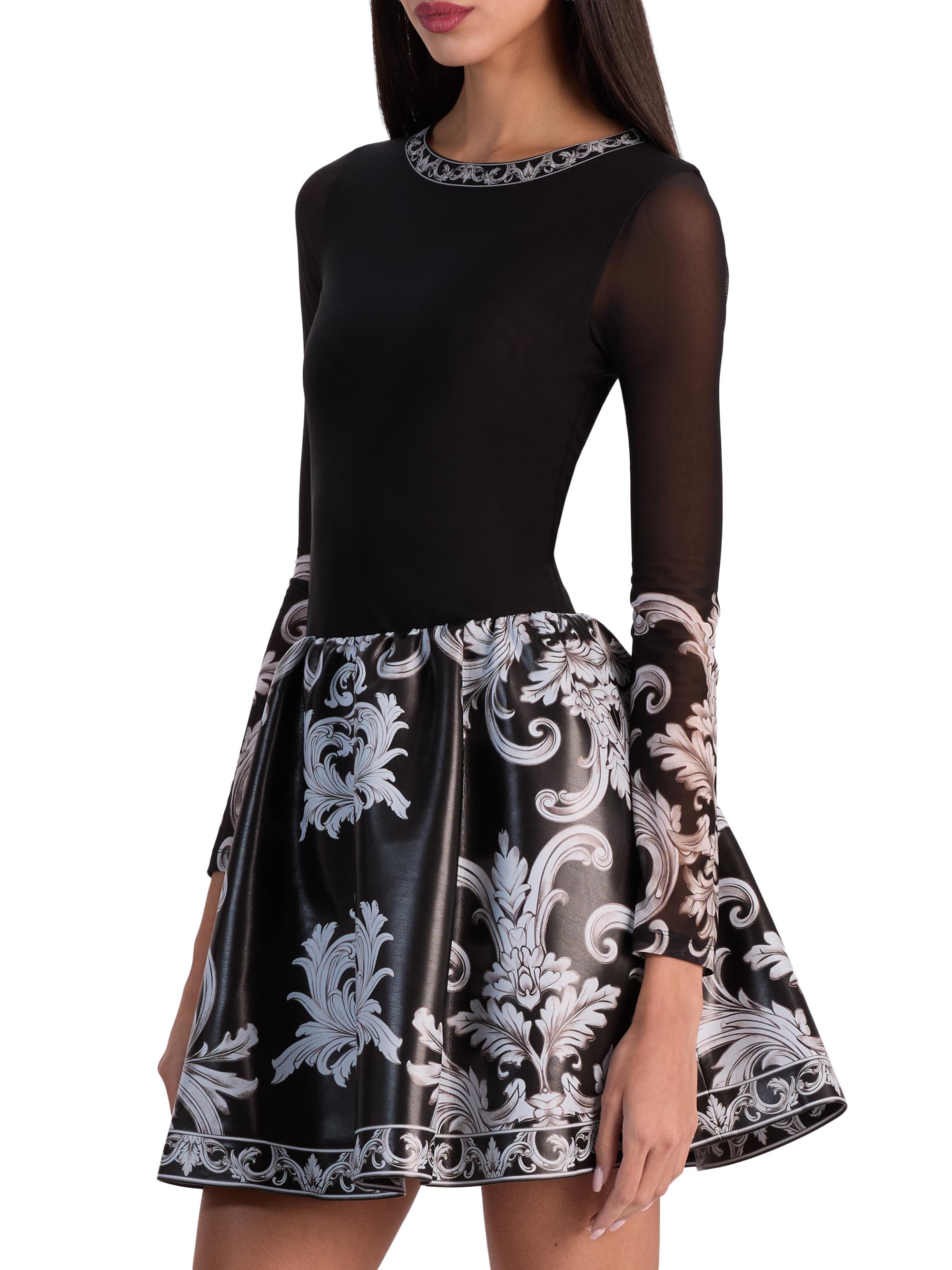 ALICE + OLIVIA Chara Mixed-Media Minidress | Saks Fifth Avenue