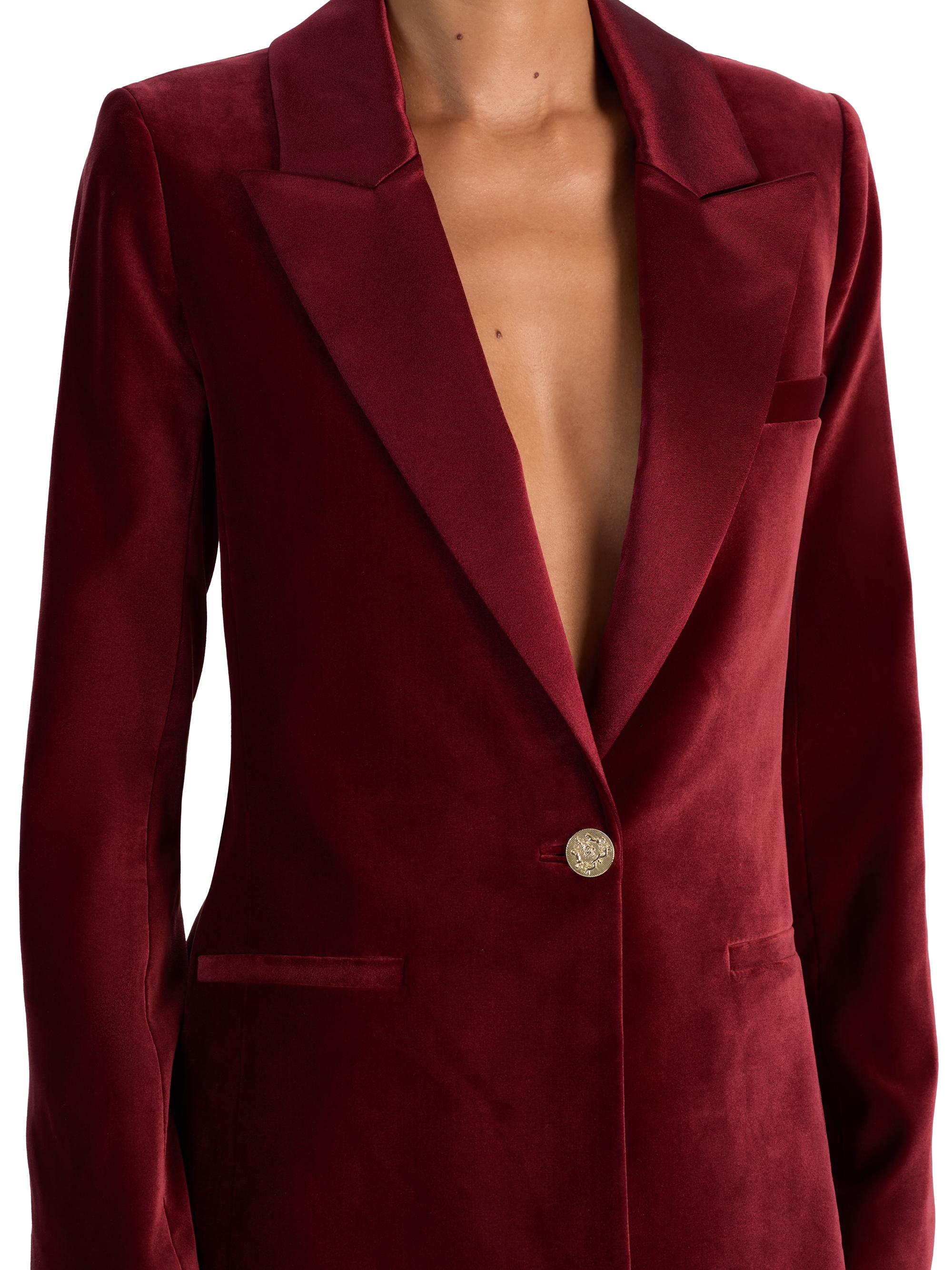 ALICE + OLIVIA Silas Velvet Single-Breasted Blazer | Saks Fifth Avenue