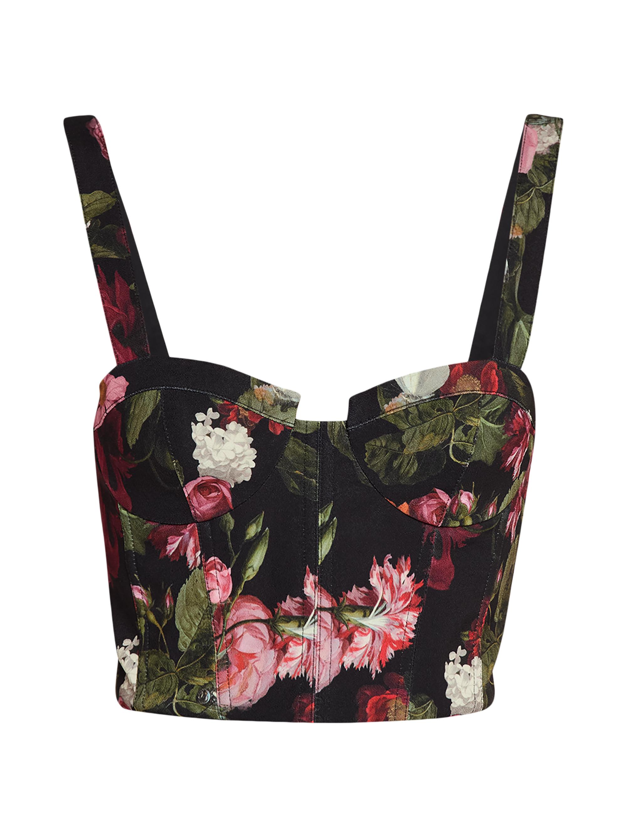 Alice + Olivia Women's Jeanna Floral Satin Bustier Top - Be Still