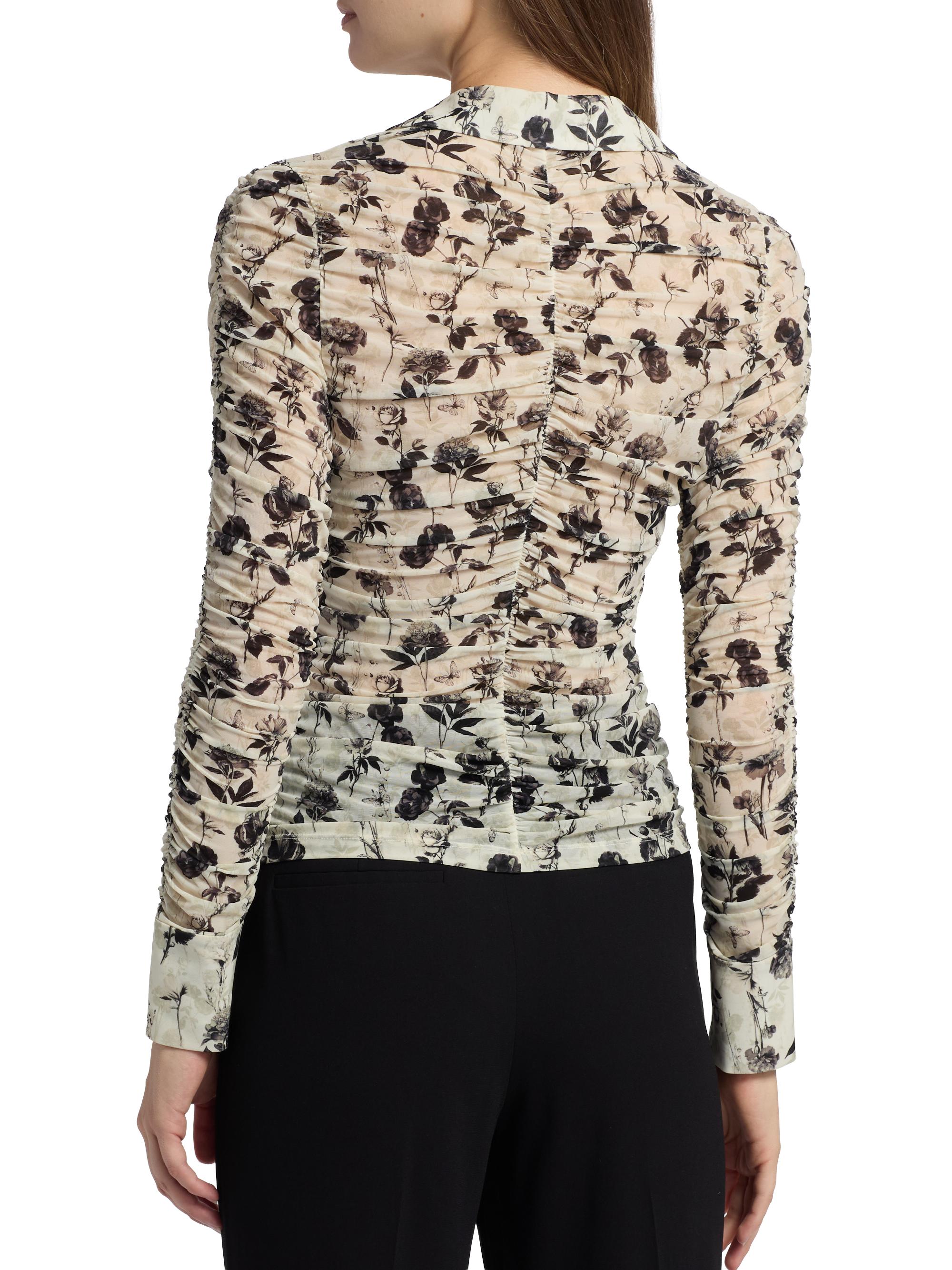 ALICE + OLIVIA Portia Floral Fitted Mesh Button-Front Top | Saks Fifth ...