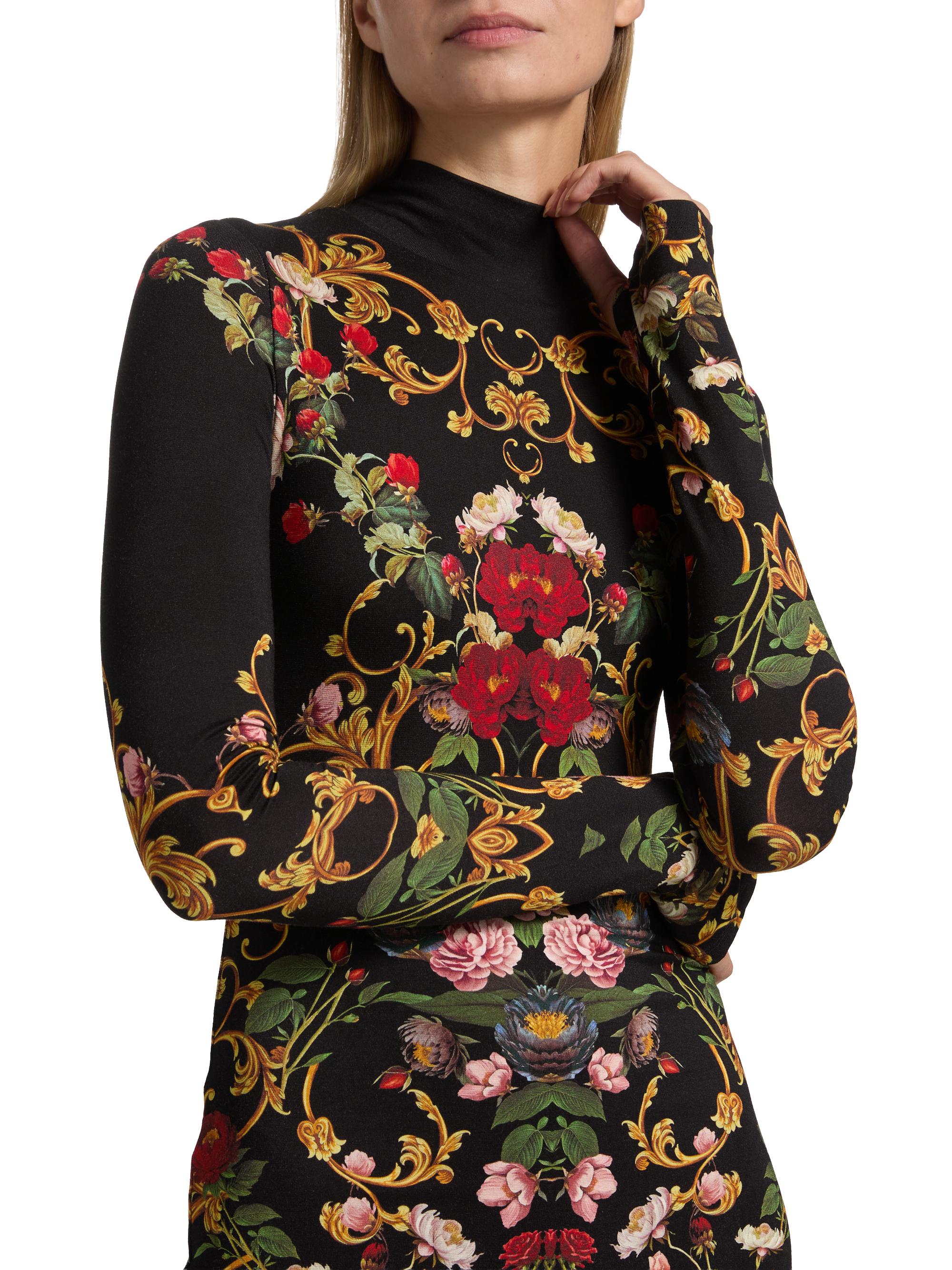ALICE + OLIVIA Delora Floral Turtleneck Midi-Dress | Saks Fifth Avenue