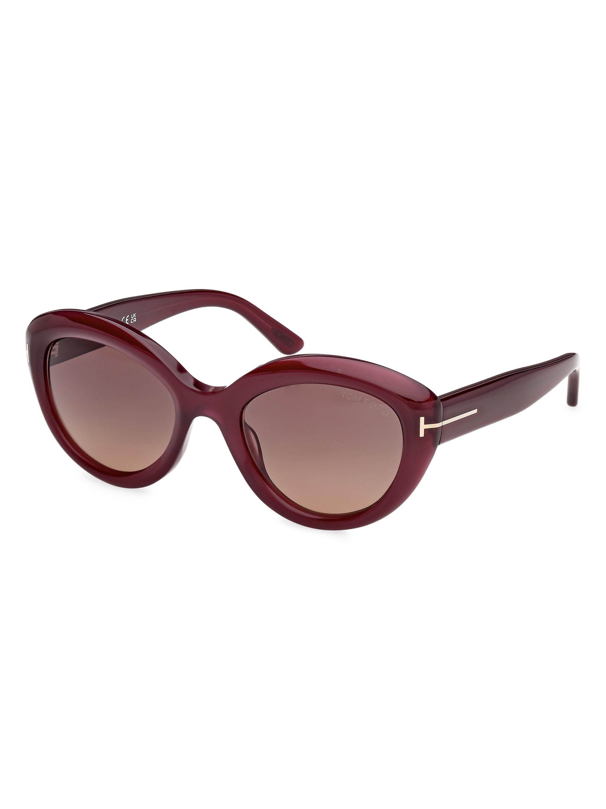 TOM FORD Women's Stacy 53MM Cat-Eye Sunglasses - Plum Brown