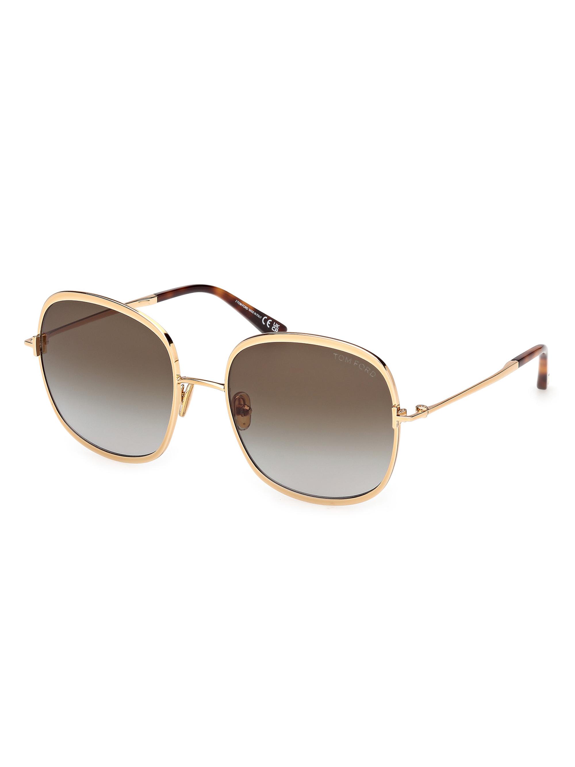 TOM FORD Women's Sofia 57MM Round Sunglasses - Gold Green