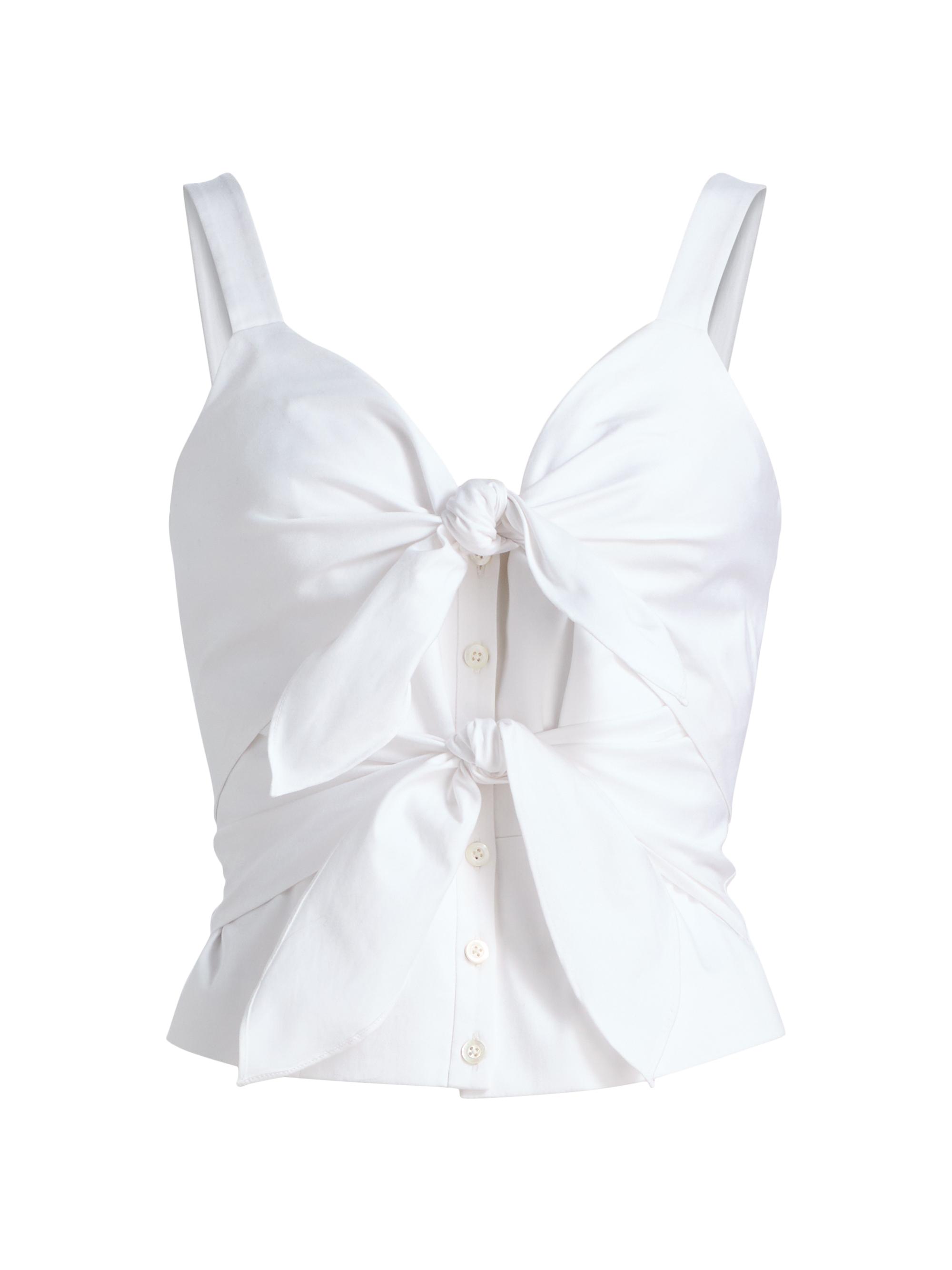 Toccin Women's Dana Double Tie-Front Cotton Top - Optic