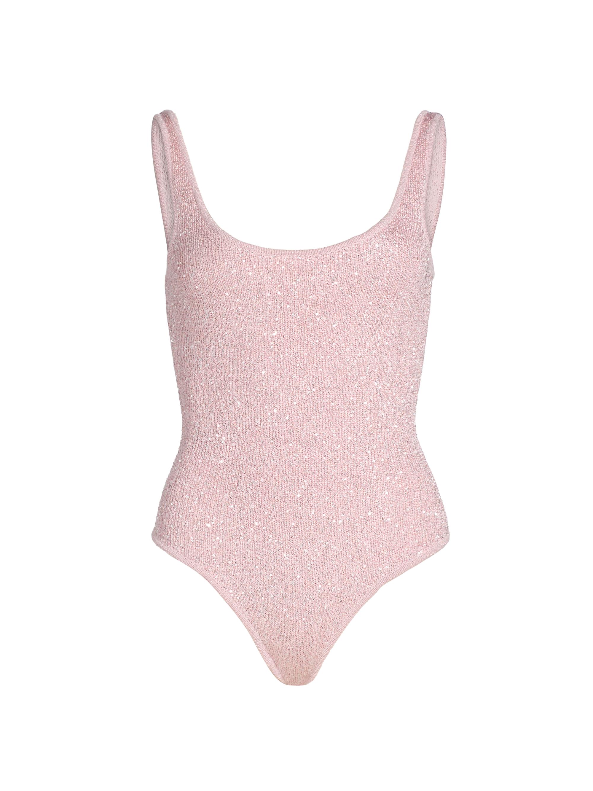 Toccin Women's Sheila Sequined Knit Bodysuit - Ballet
