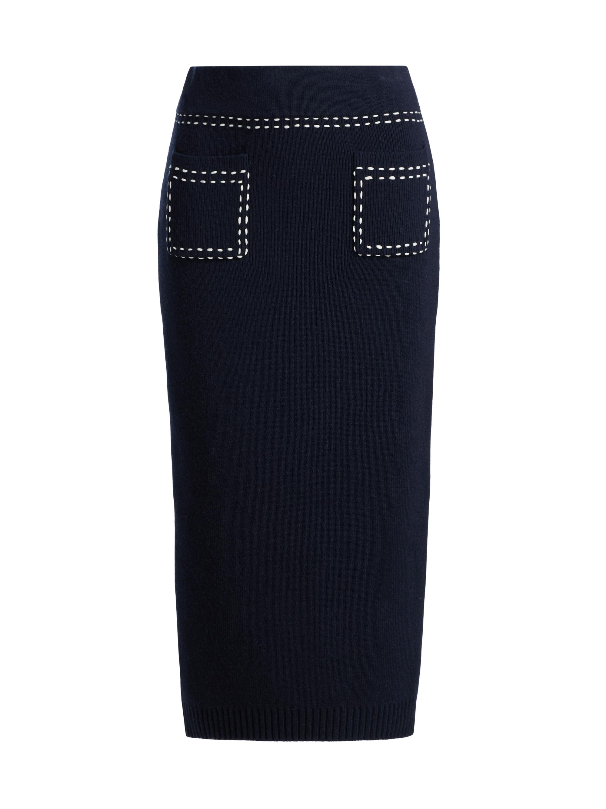 Toccin Women's Carla Pocket Knit Midi-Skirt - Outerspace
