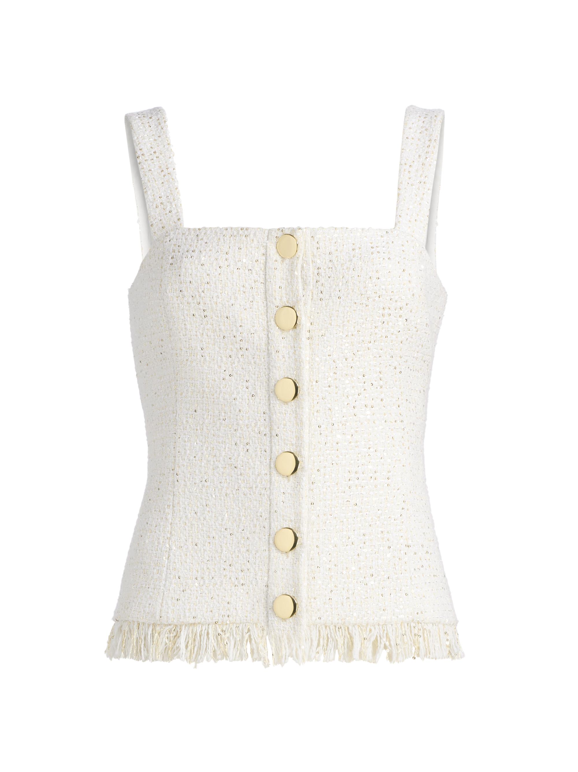 Toccin Women's Beau Sequined Fringe-Trimmed Top -