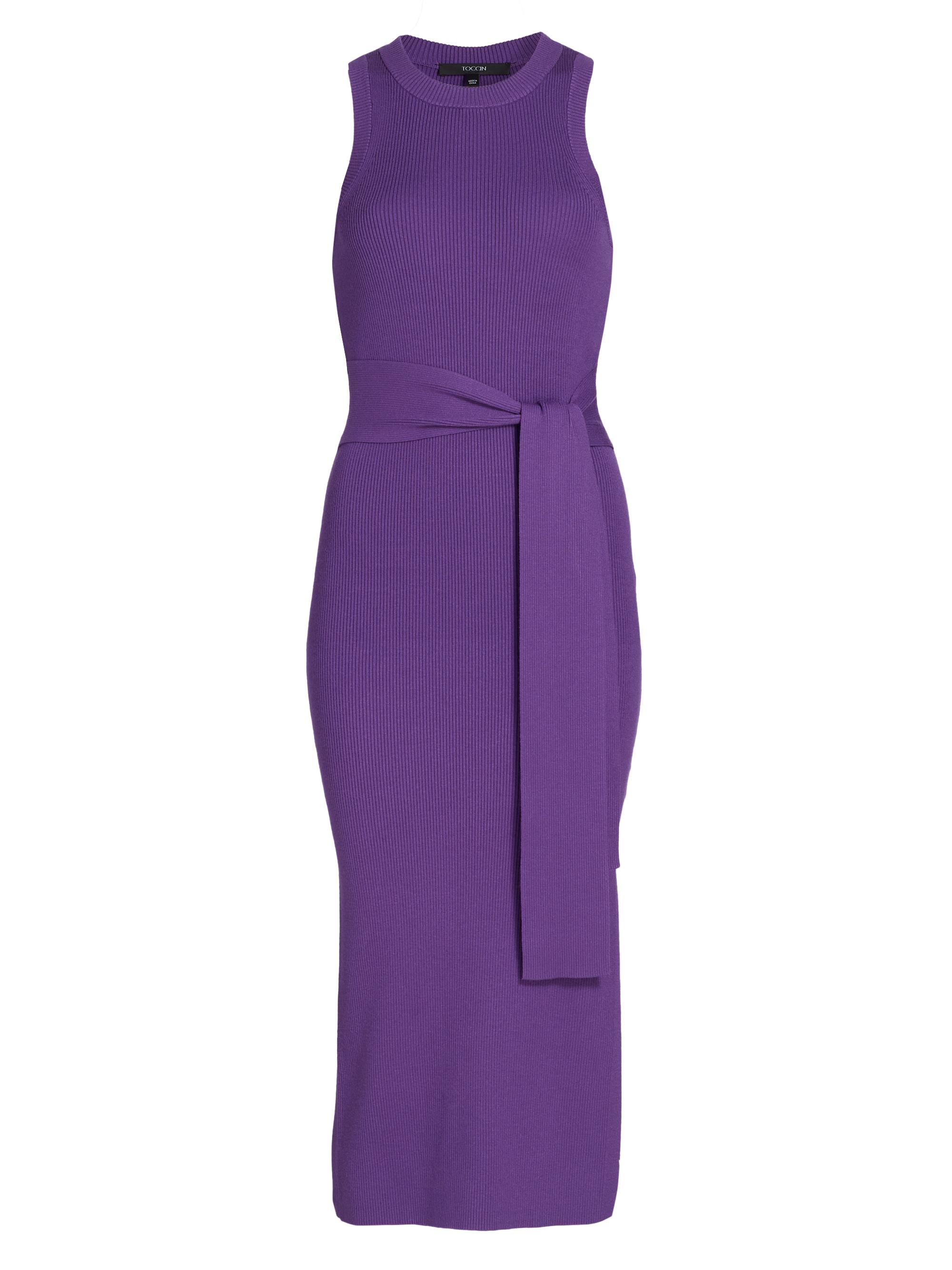 Toccin Women's Piper Sleeveless Tie- Front Midi-Dress - Violet