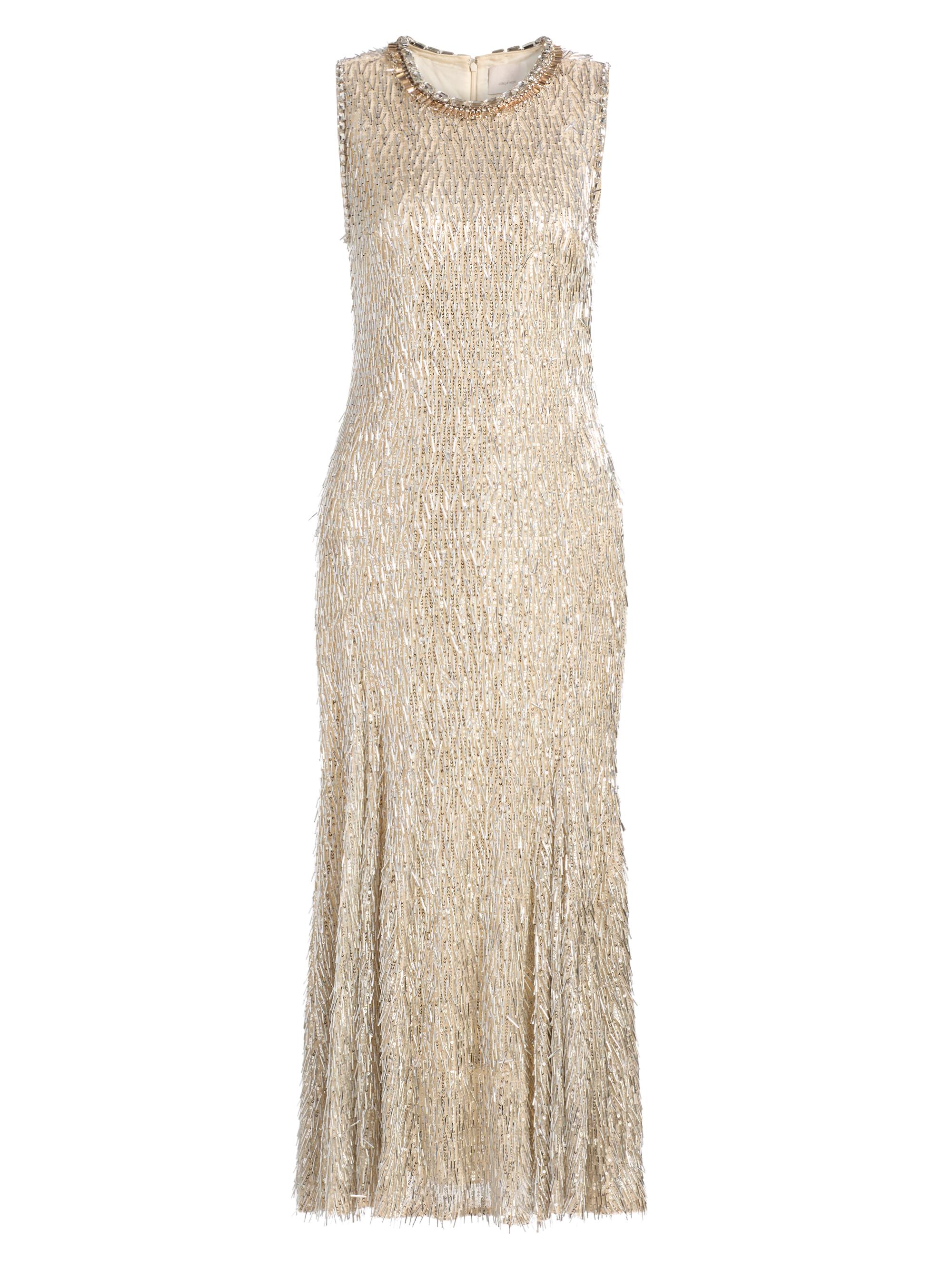 Cinq à Sept Izara Beaded Fringe Midi-Dress | Saks Fifth Avenue