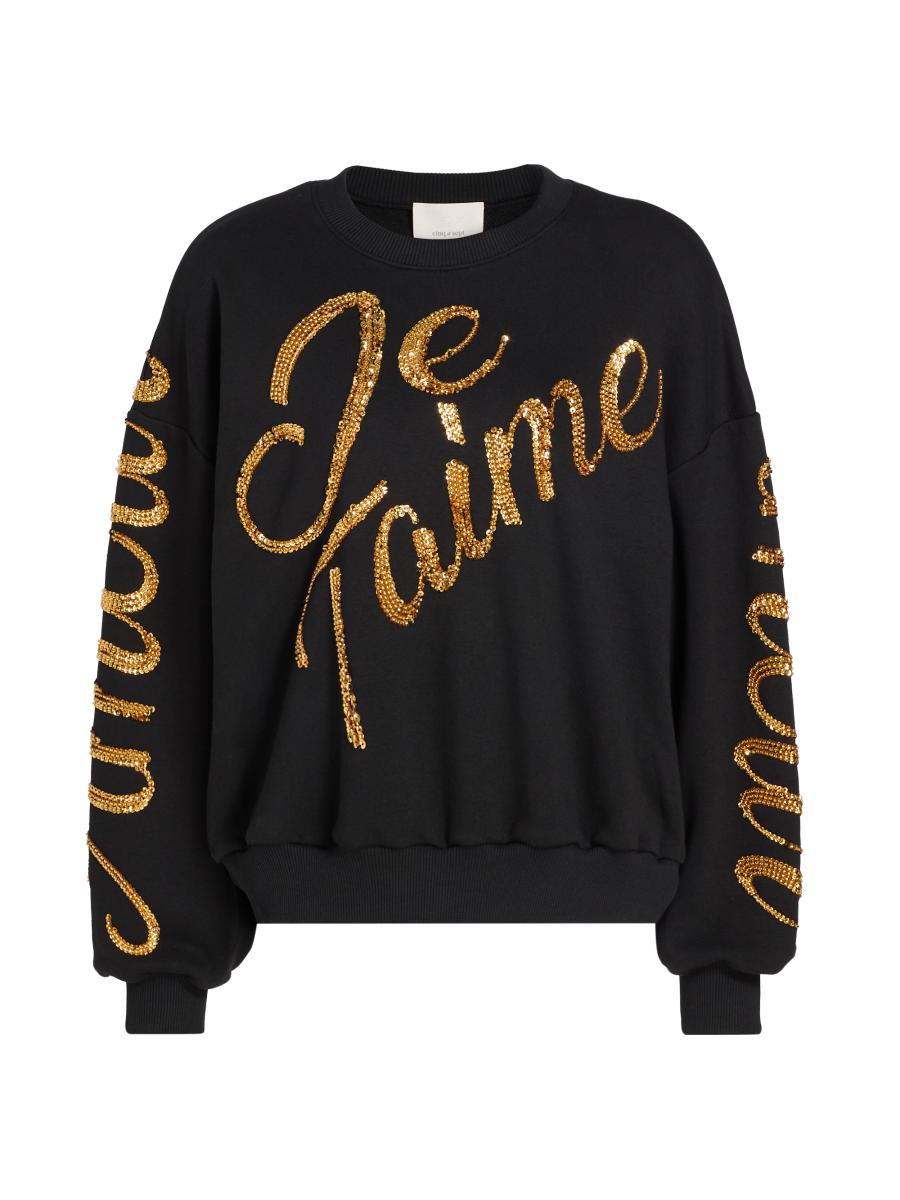 Cinq À Sept Women's Brandy Love Letter Crushed Sequin Sweatshirt In Multi