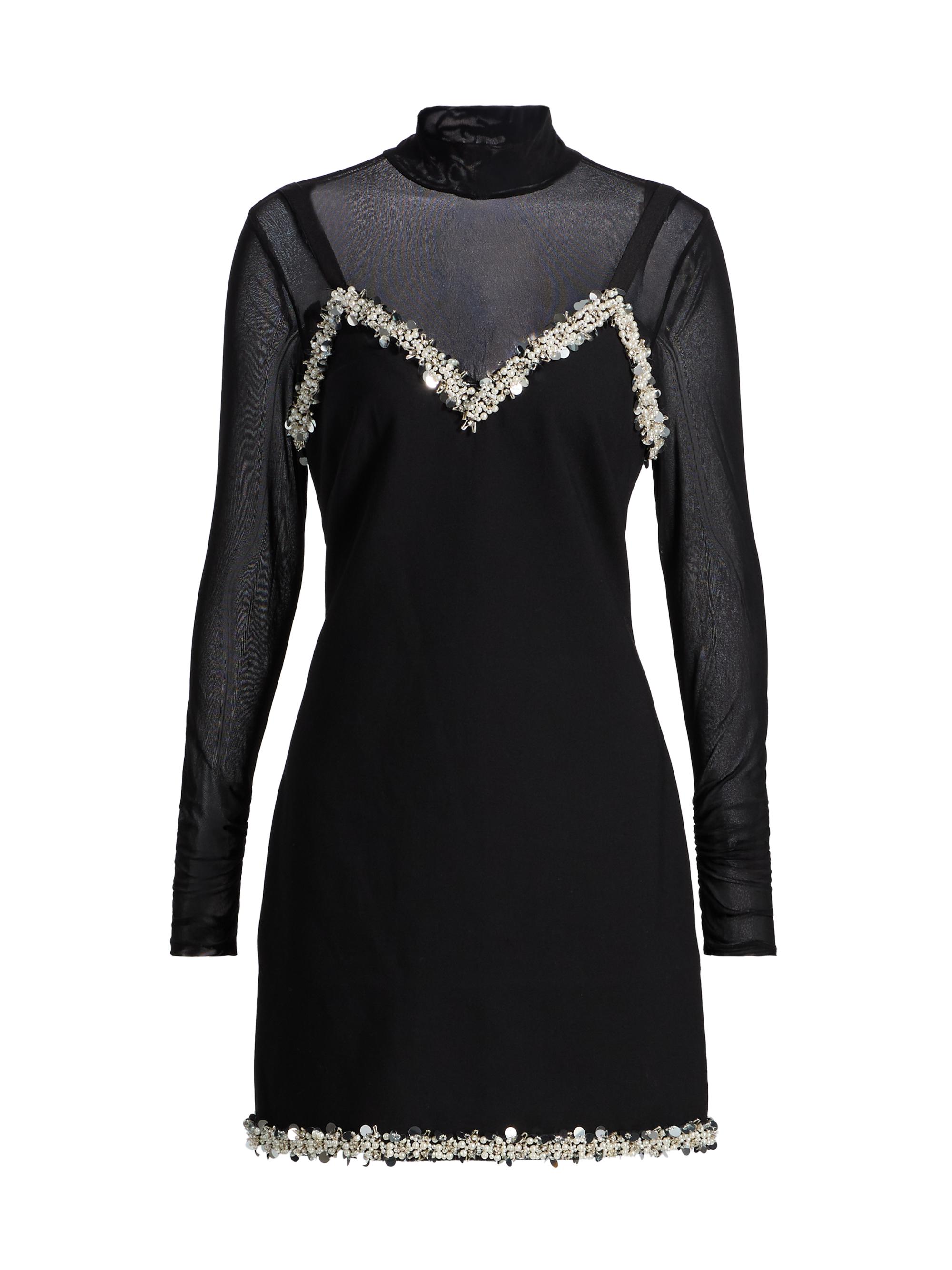 Cinq à Sept Women's Londyn Imitation Pearl & Sequin-Embellished Minidress - Black