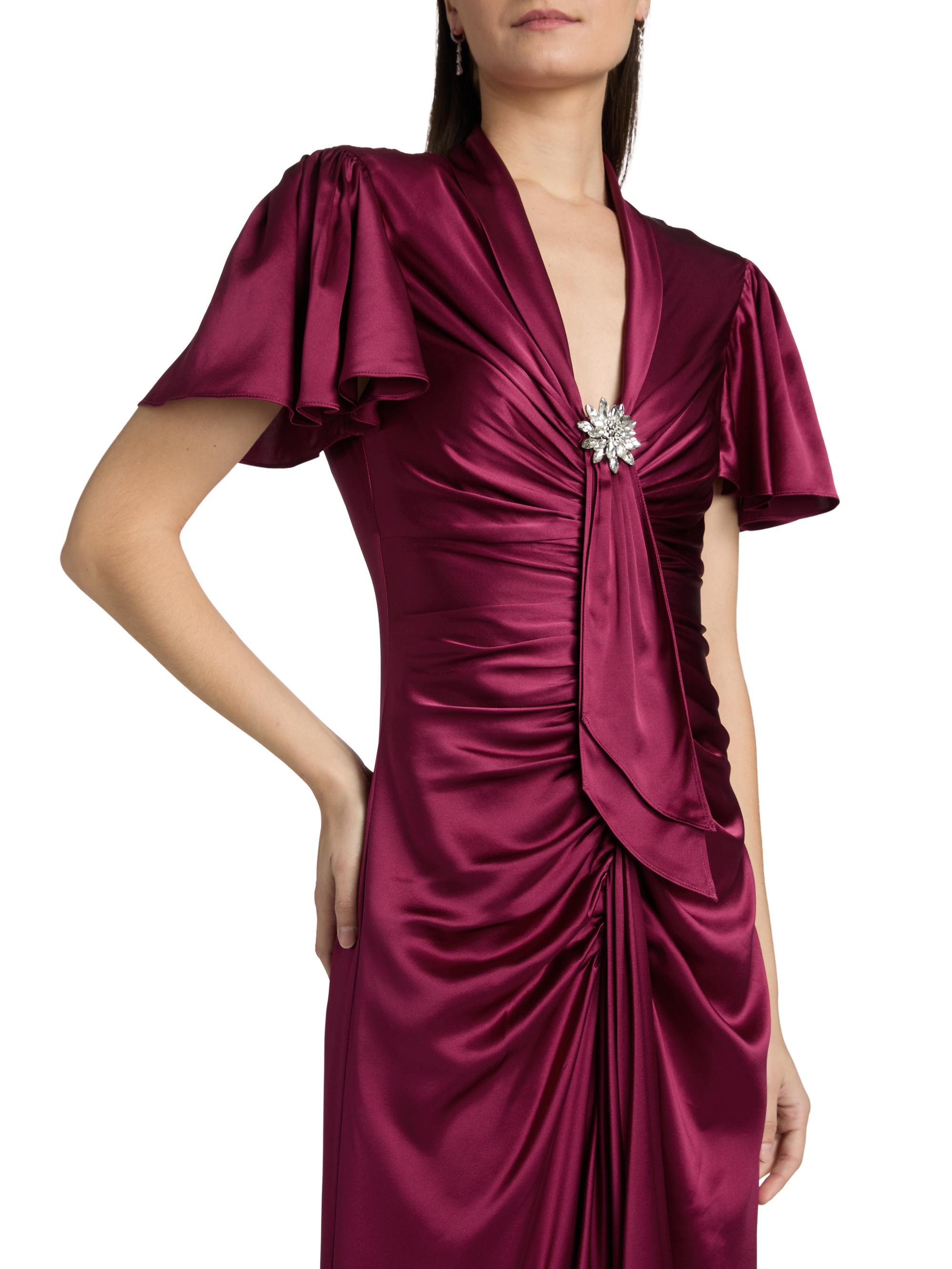 Brooch Peeta Dress 00 / Red Plum