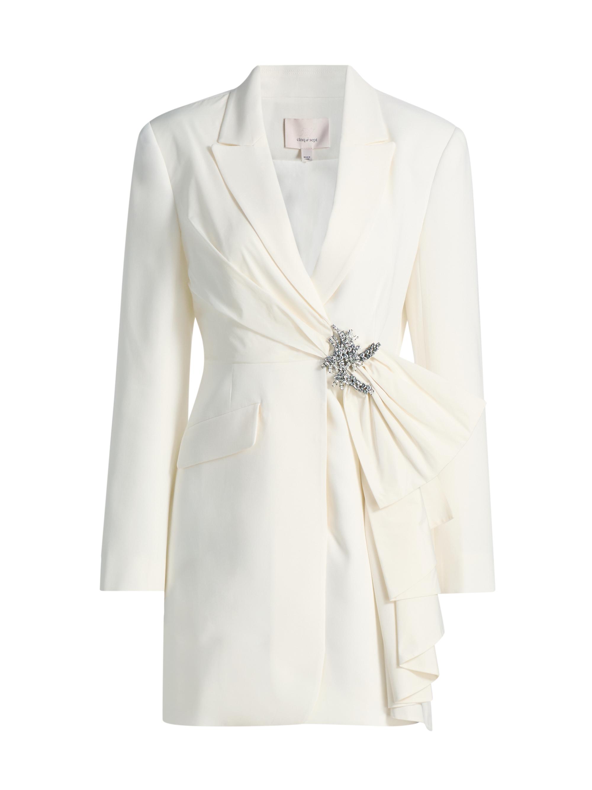 Cinq à Sept Women's Cheyenne Crystal-Bow Taffeta Blazer Minidress -
