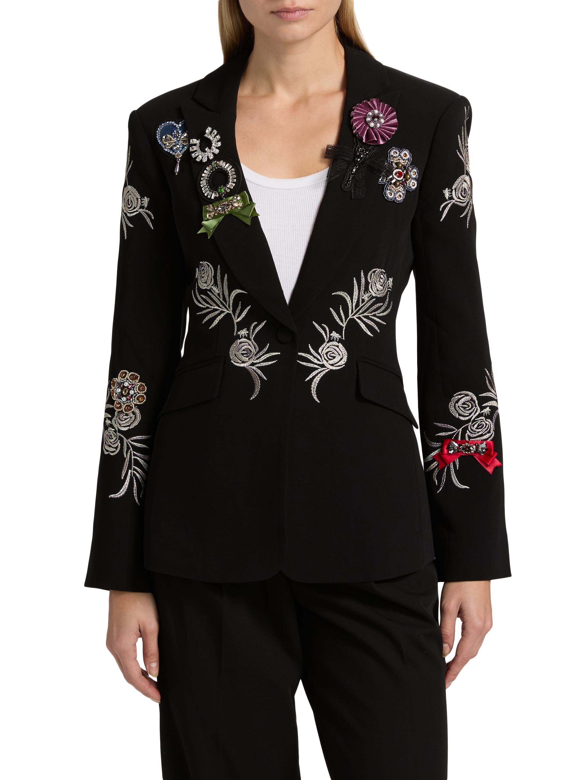 バレエ HERITAGE 5.5 x(B) Cinq à Sept Heritage Rose Cheyenne Embellished Blazer | Saks Fifth