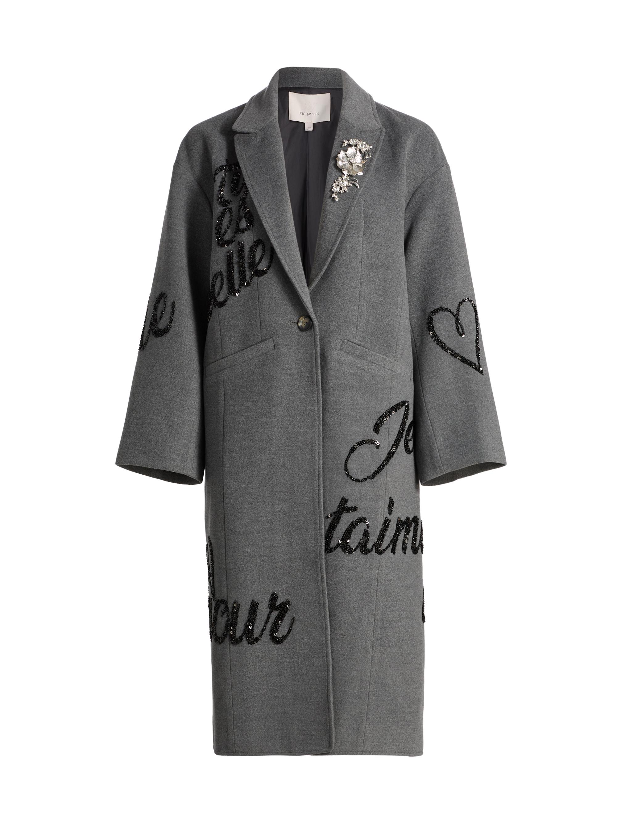 Cinq à Sept Crushed Sequin Loveletter Gravis Coat | Saks Fifth Avenue
