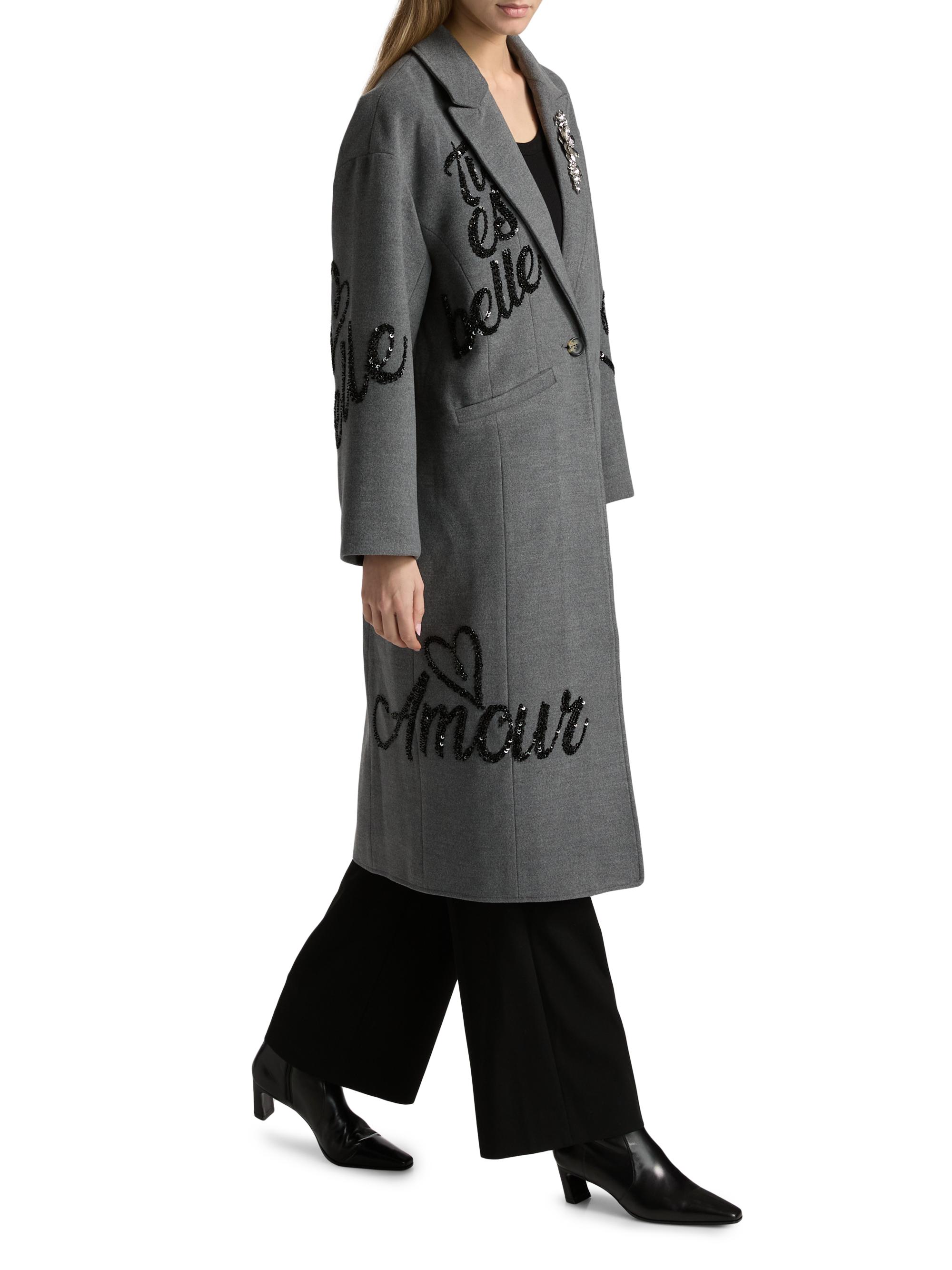 Cinq à Sept Crushed Sequin Loveletter Gravis Coat | Saks Fifth Avenue