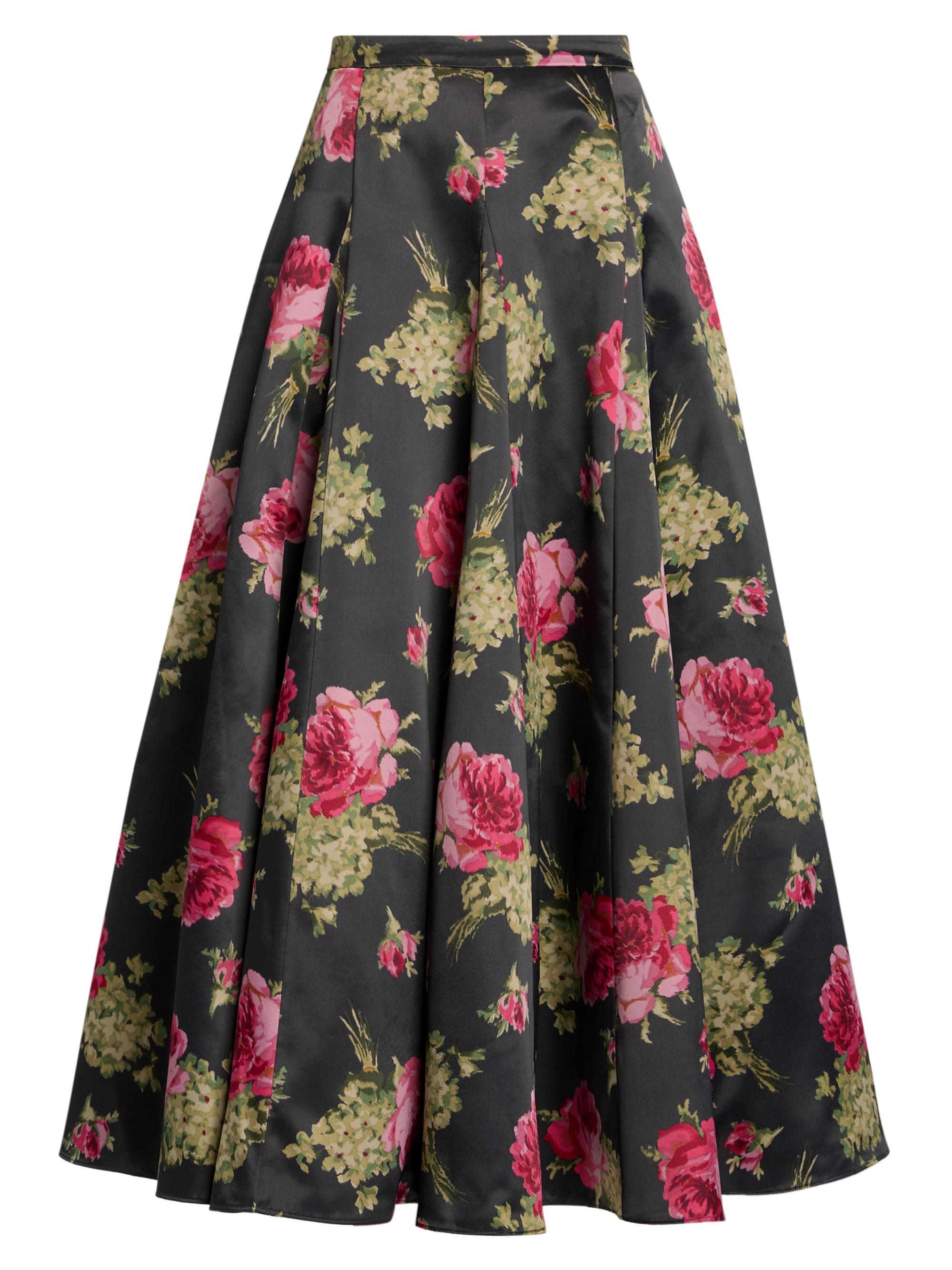Cinq à Sept Hilda Baroque Roses Midi-Skirt | Saks Fifth Avenue