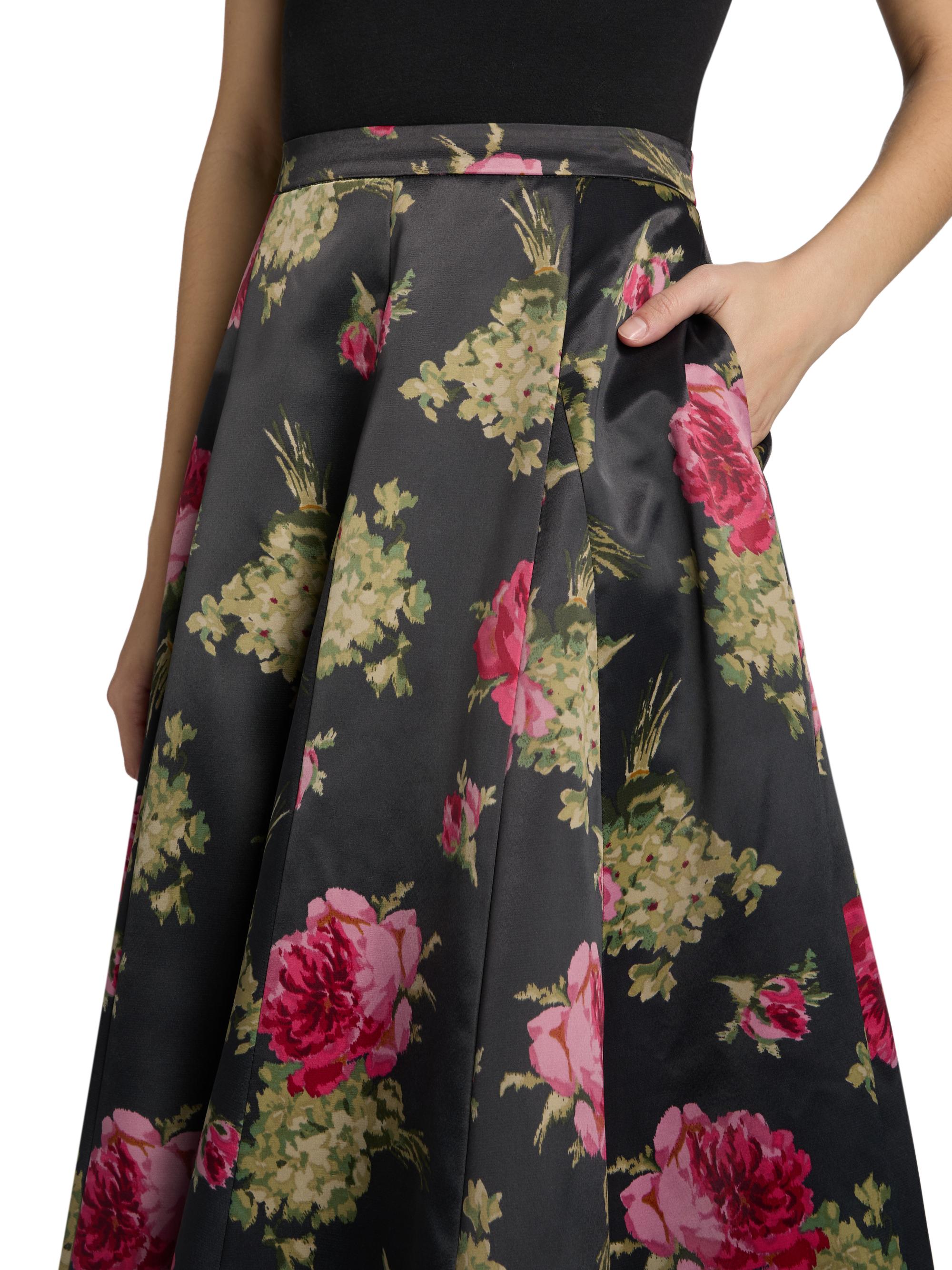 Cinq à Sept Hilda Baroque Roses Midi-Skirt | Saks Fifth Avenue