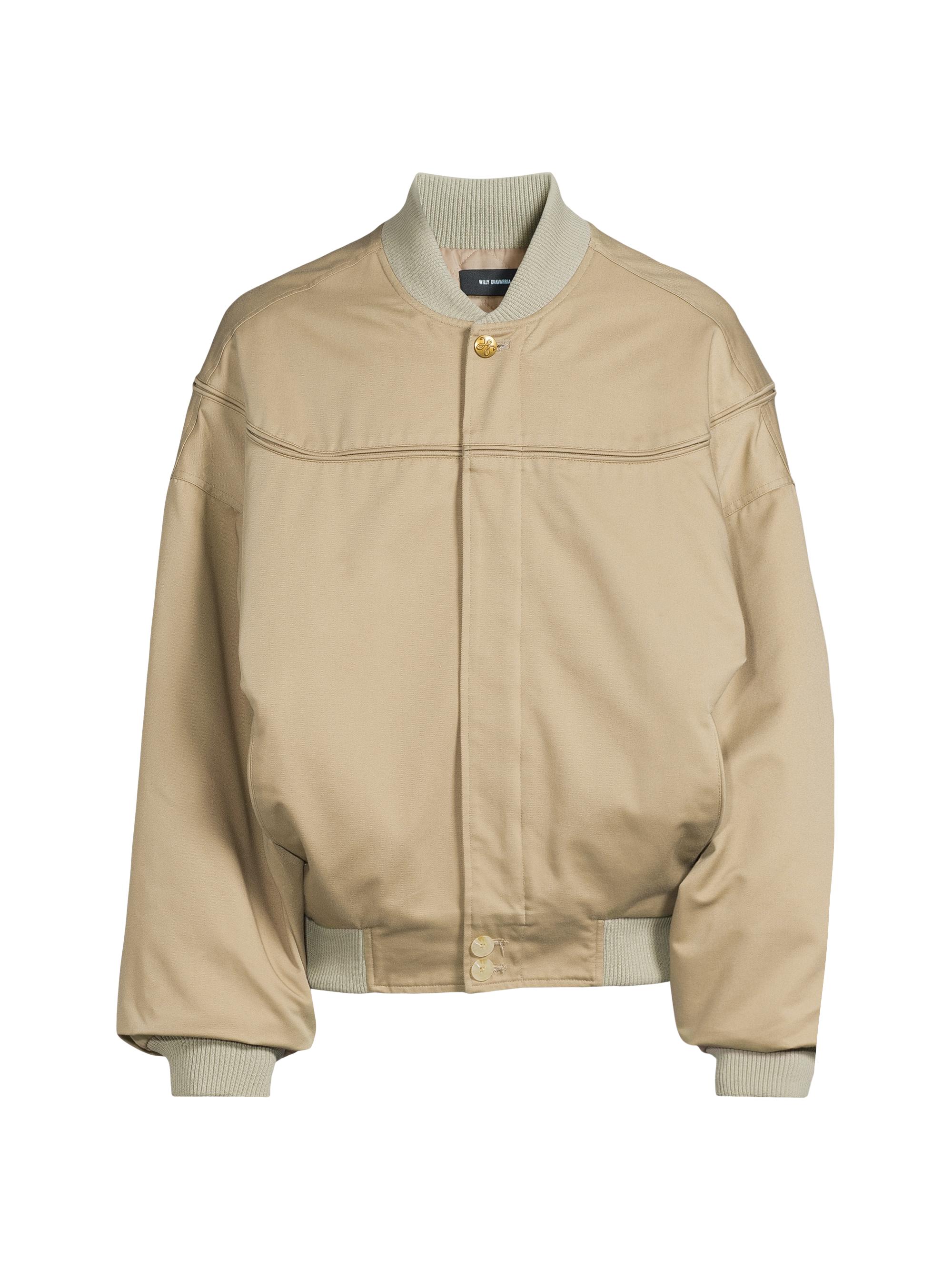 Willy Chavarria Men's Gas Station Oversized Bomber Jacket - Travertine
