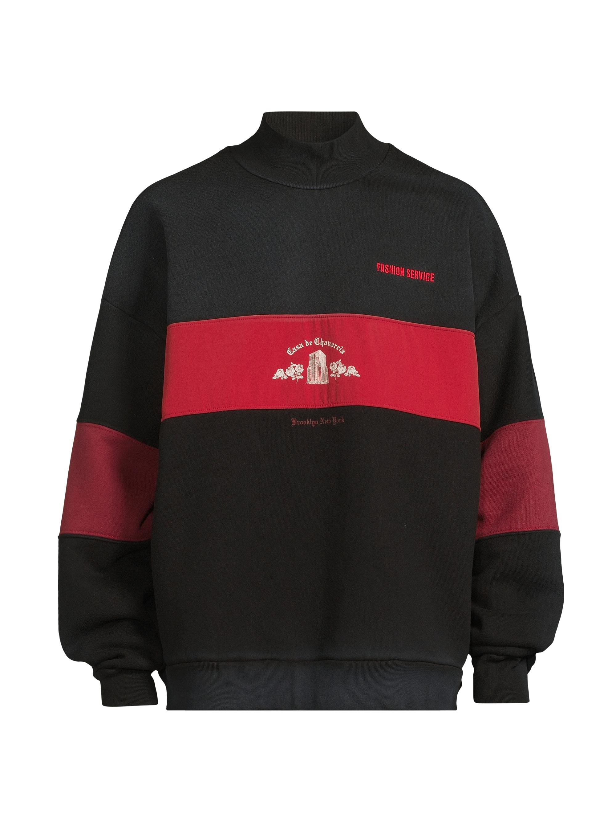 Willy Chavarria Men's Casa de Chavarria Embroidered Mock Turtleneck Sweatshirt - Black