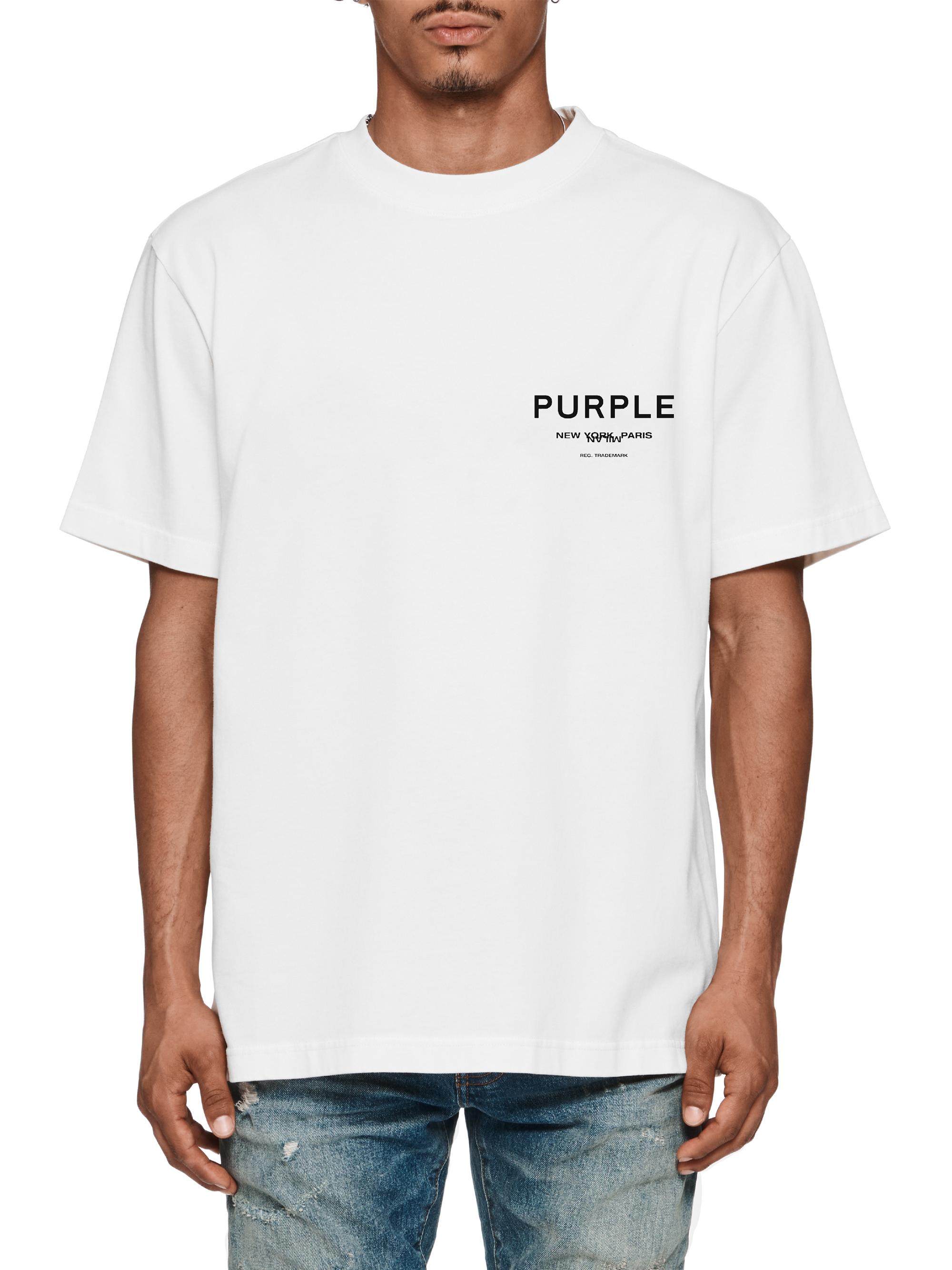 Purple Brand Men's Logo Jersey T-Shirt - White