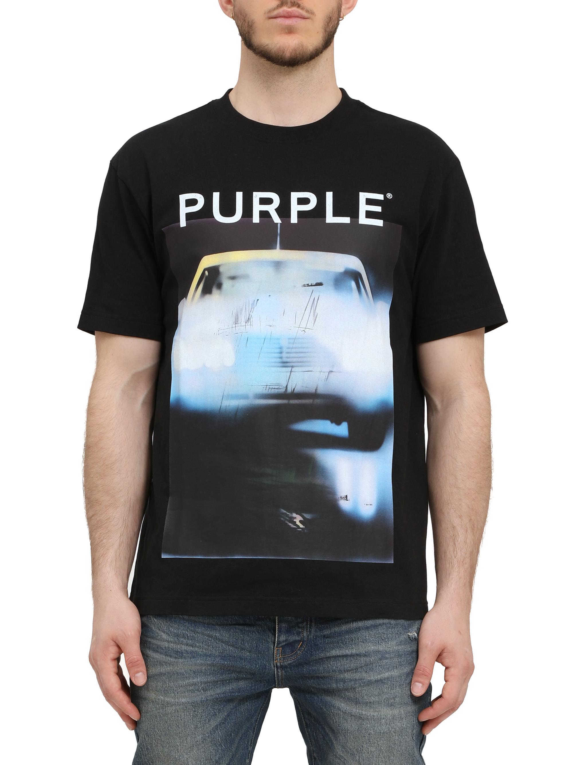 Purple Brand Men's Car Graphic Jersey T-Shirt - Black