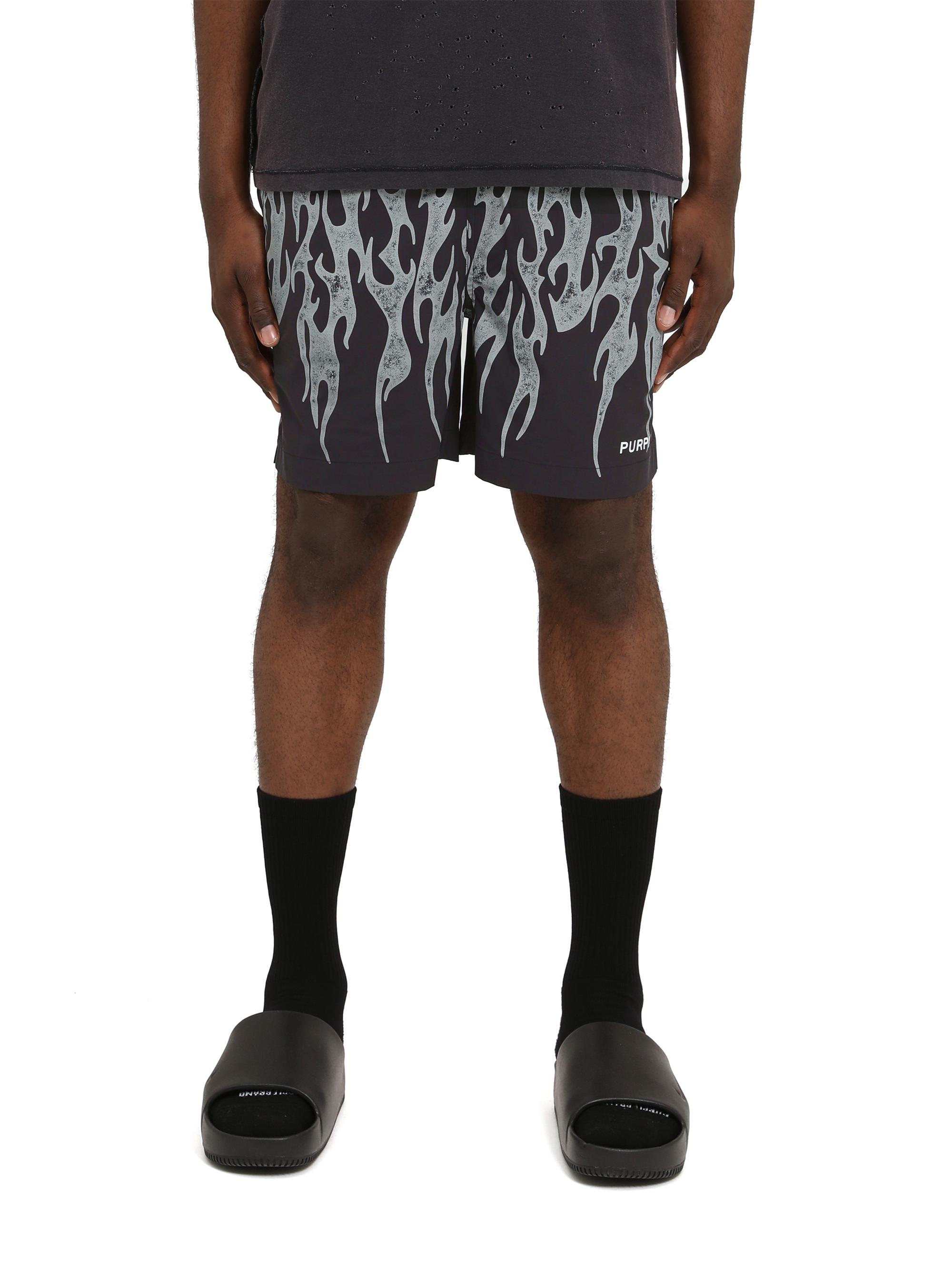 Purple Brand Men's Flame Print Swim Shorts - Navy