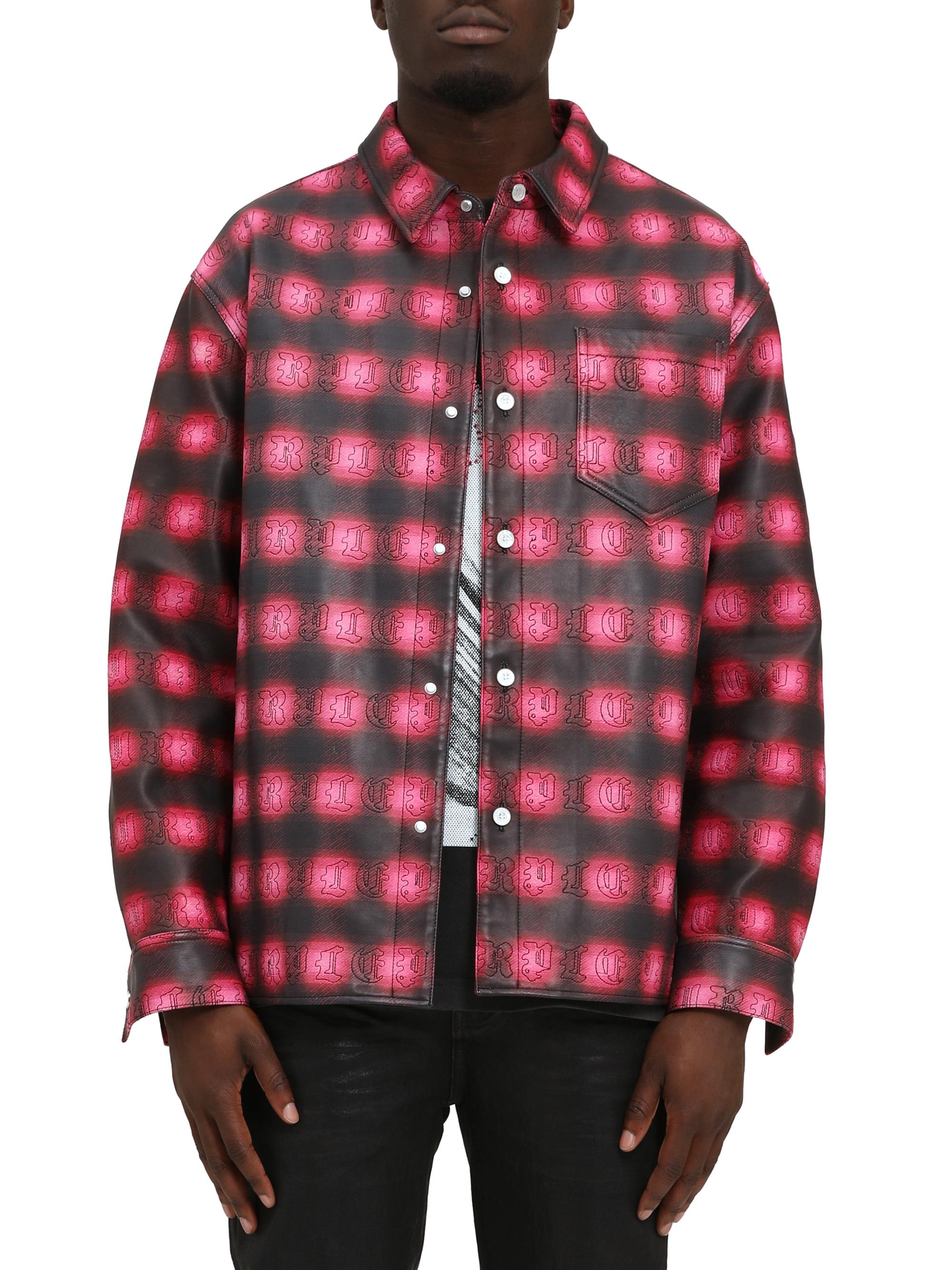Purple Brand Men's Plaid Leather Shacket