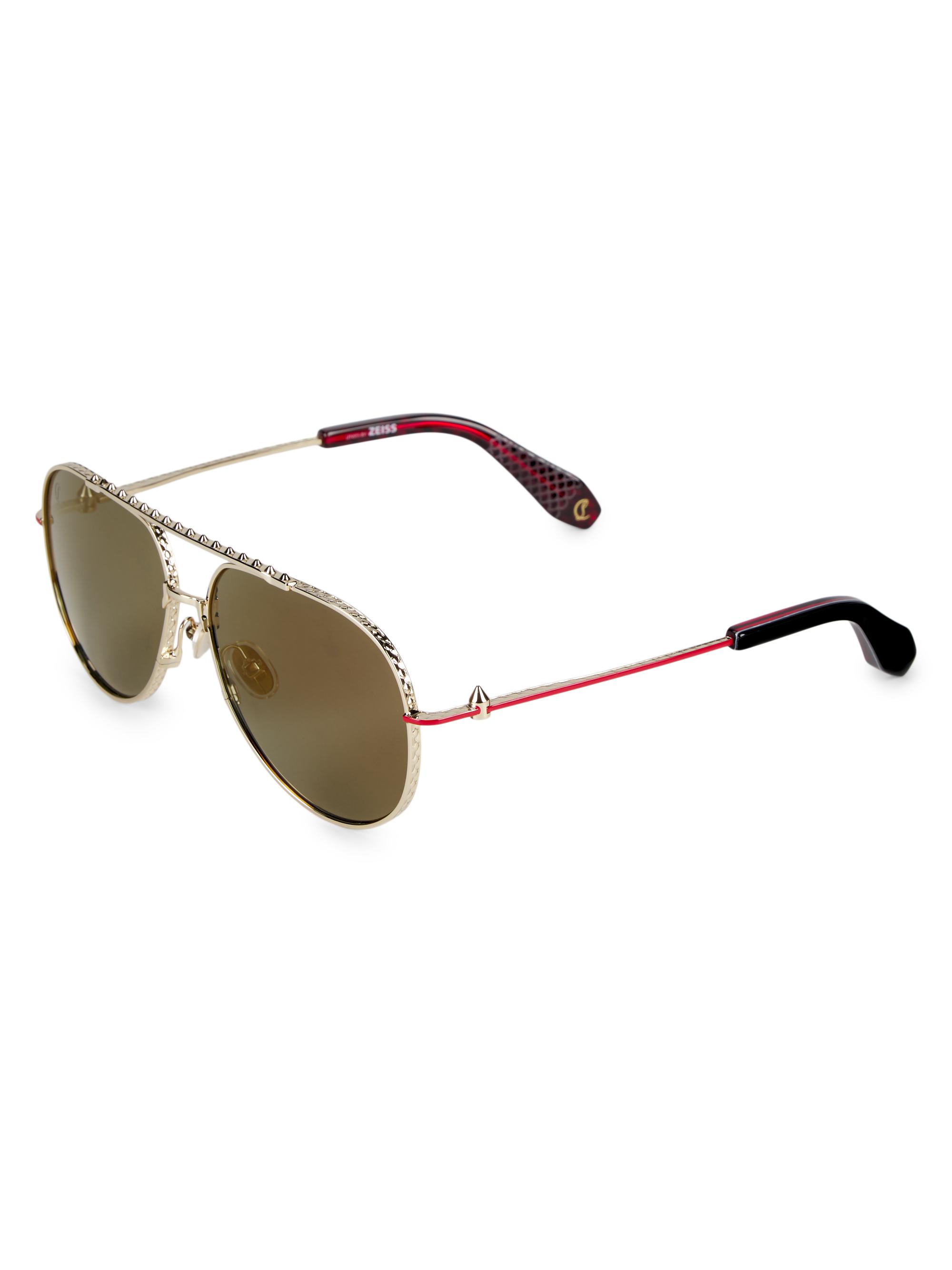 Christian Louboutin Women's Greggo 61MM Aviator Sunglasses - Gold Brown