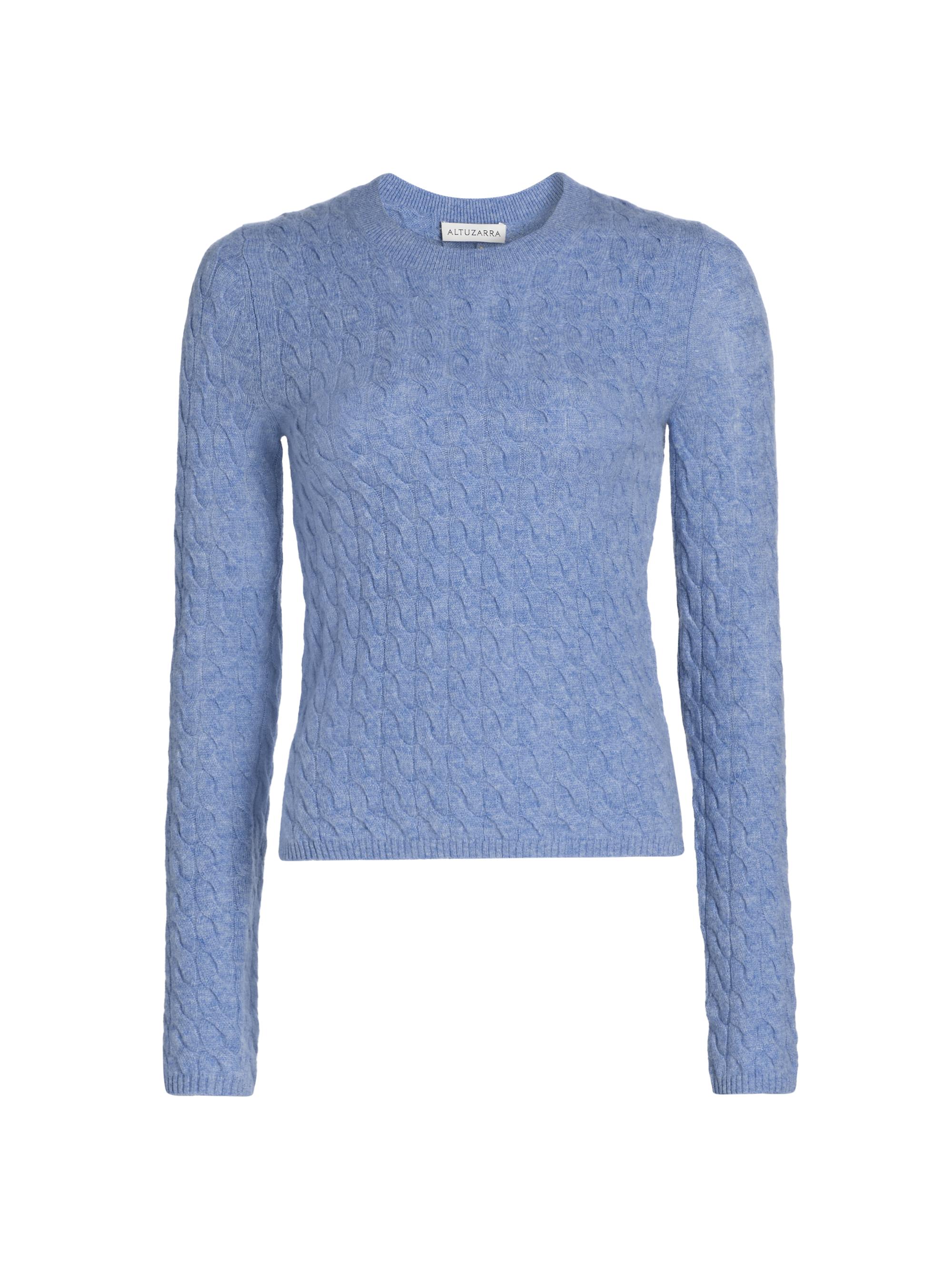 Altuzarra Women's Milla Cashmere Cable-Knit Crewneck Sweater - Light Blue