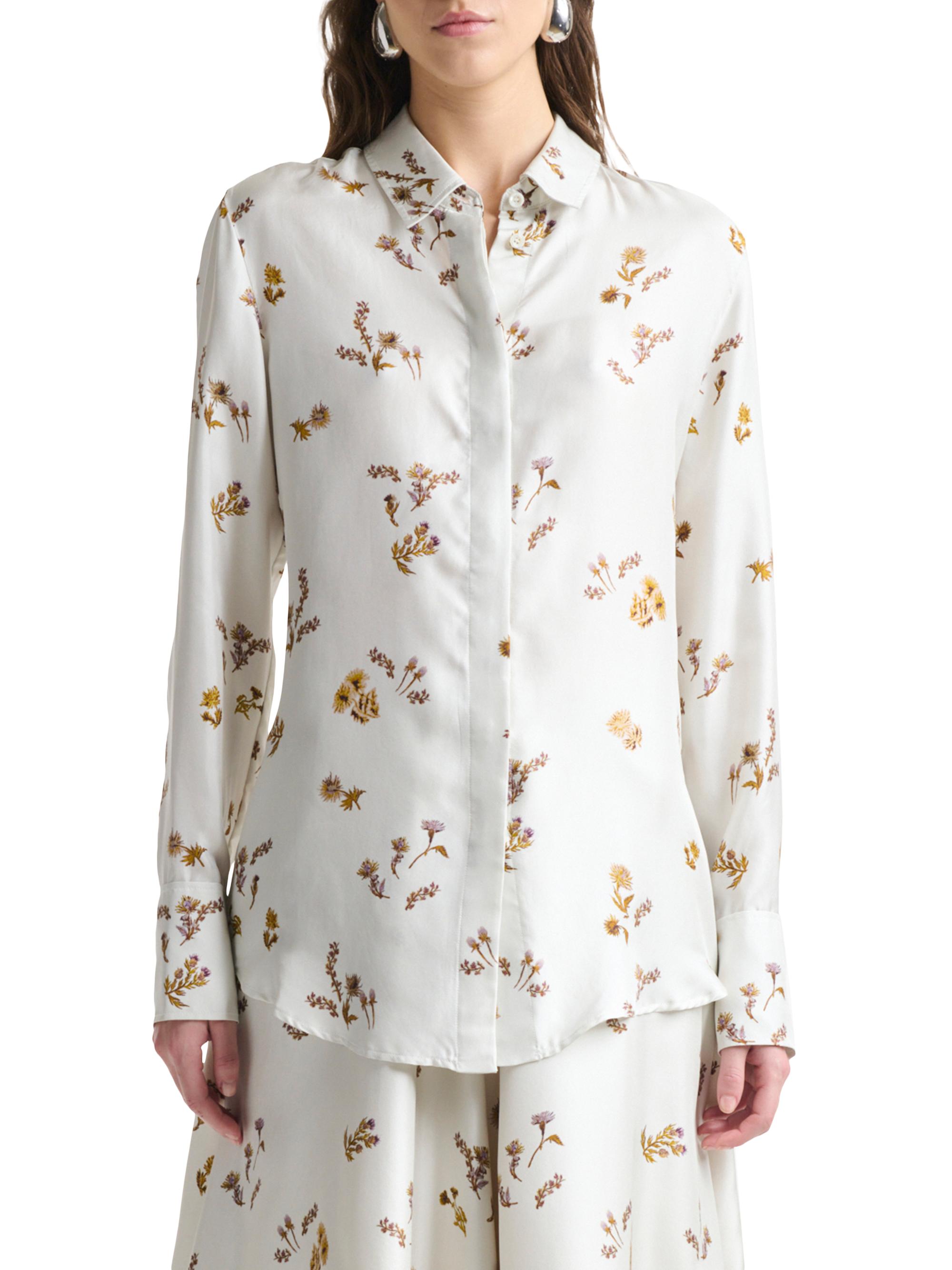 Altuzarra Women's Chika Floral Silk Shirt - Macadamia