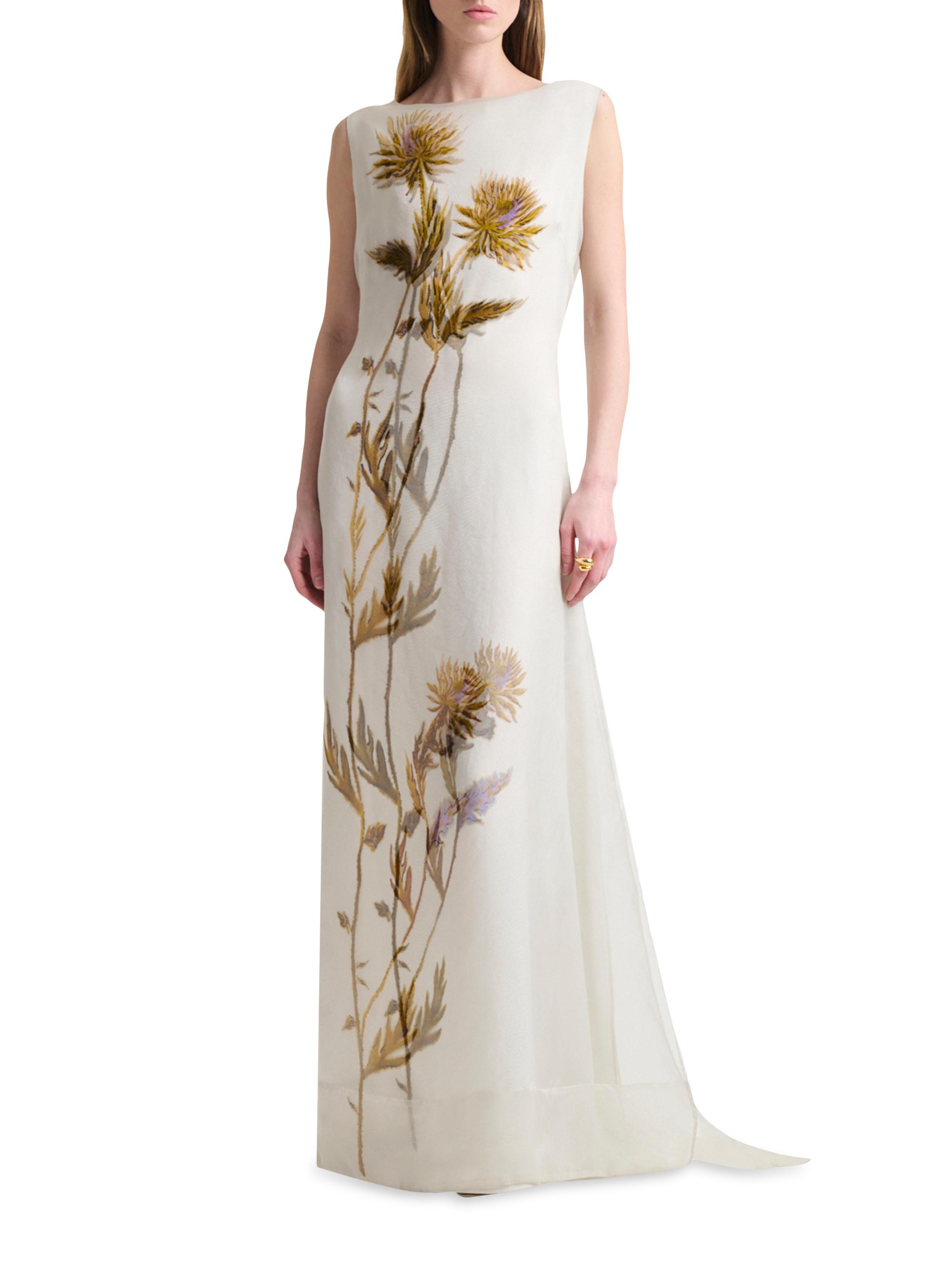 altuzarra silk dress Altuzarra Honey Dress Fawn Mythical All Over / 42 (US 10)- FINAL SALE
