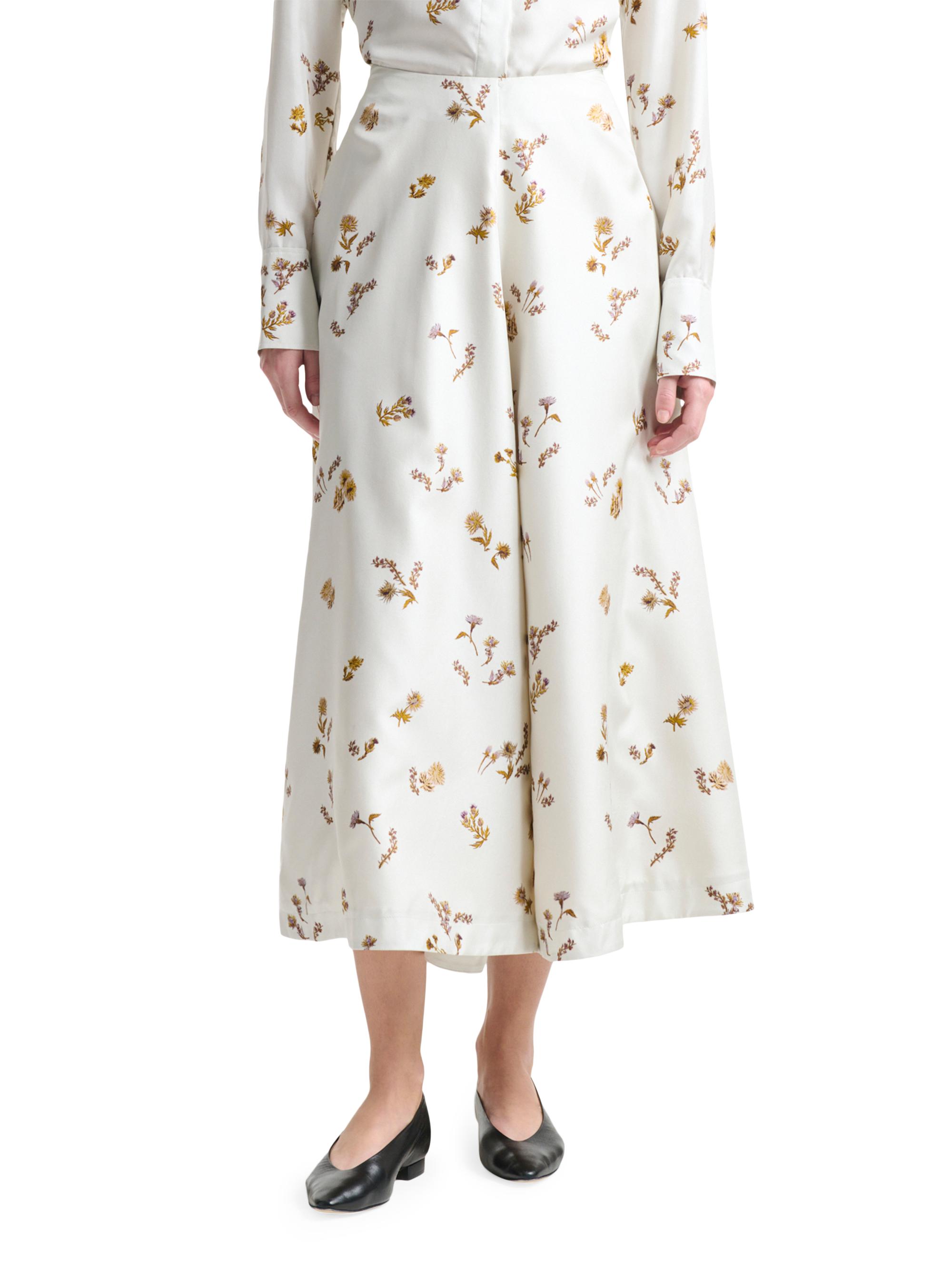 Altuzarra Women's Varda Floral Silk Midi-Skirt - Macadamia