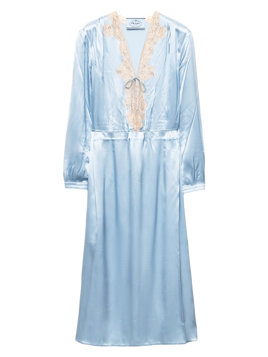 chinese dress ladies PRADA lace trim poplin white top  U & Moi