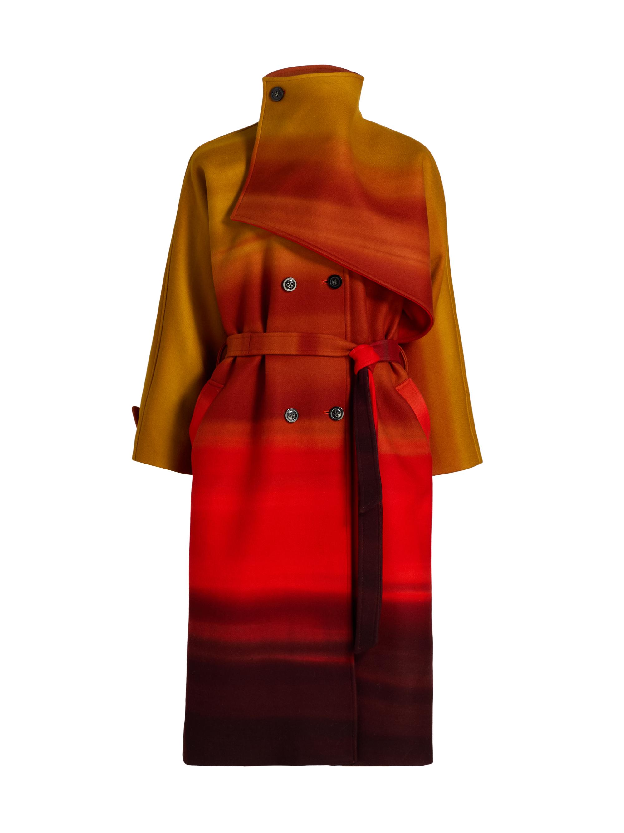 Libertine Women's California Sunset New Wave Wool Coat - Orange Multi - Women's Clothing