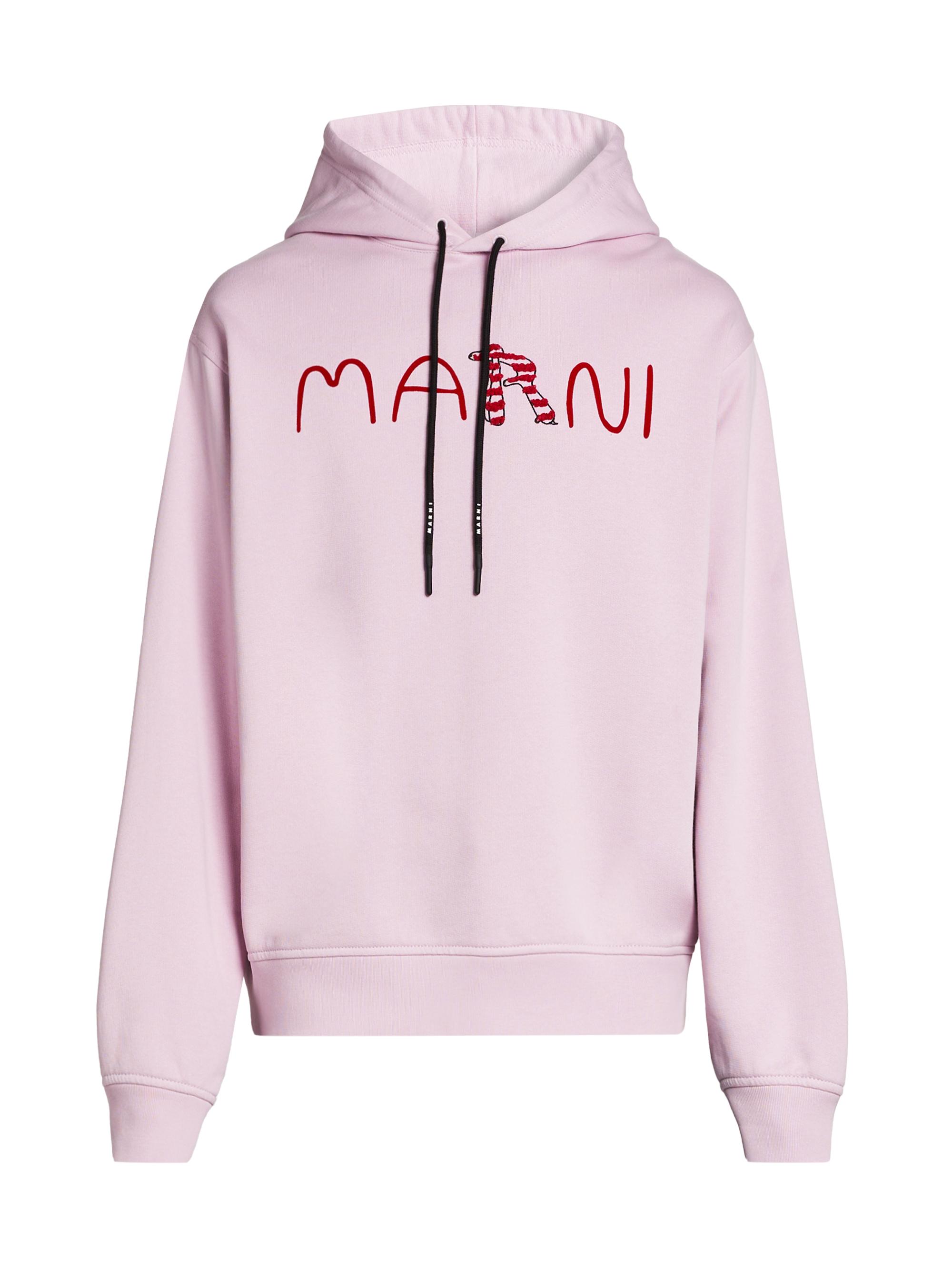 Marni Men's Logo Cotton Hoodie - Quartz