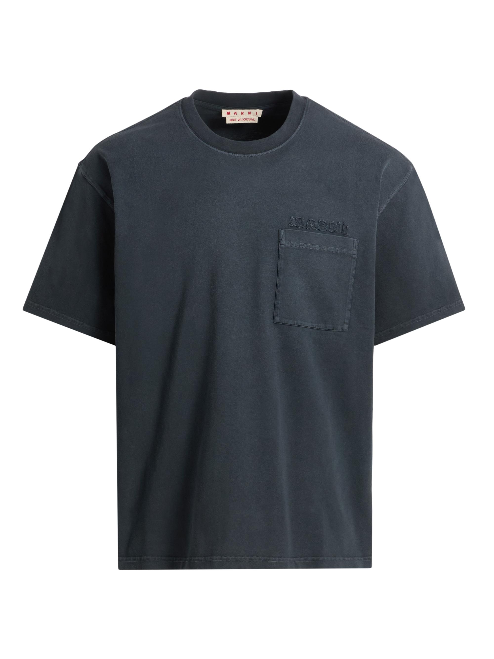 Marni Men's Garment-Dyed Cotton Crewneck T-Shirt - Black