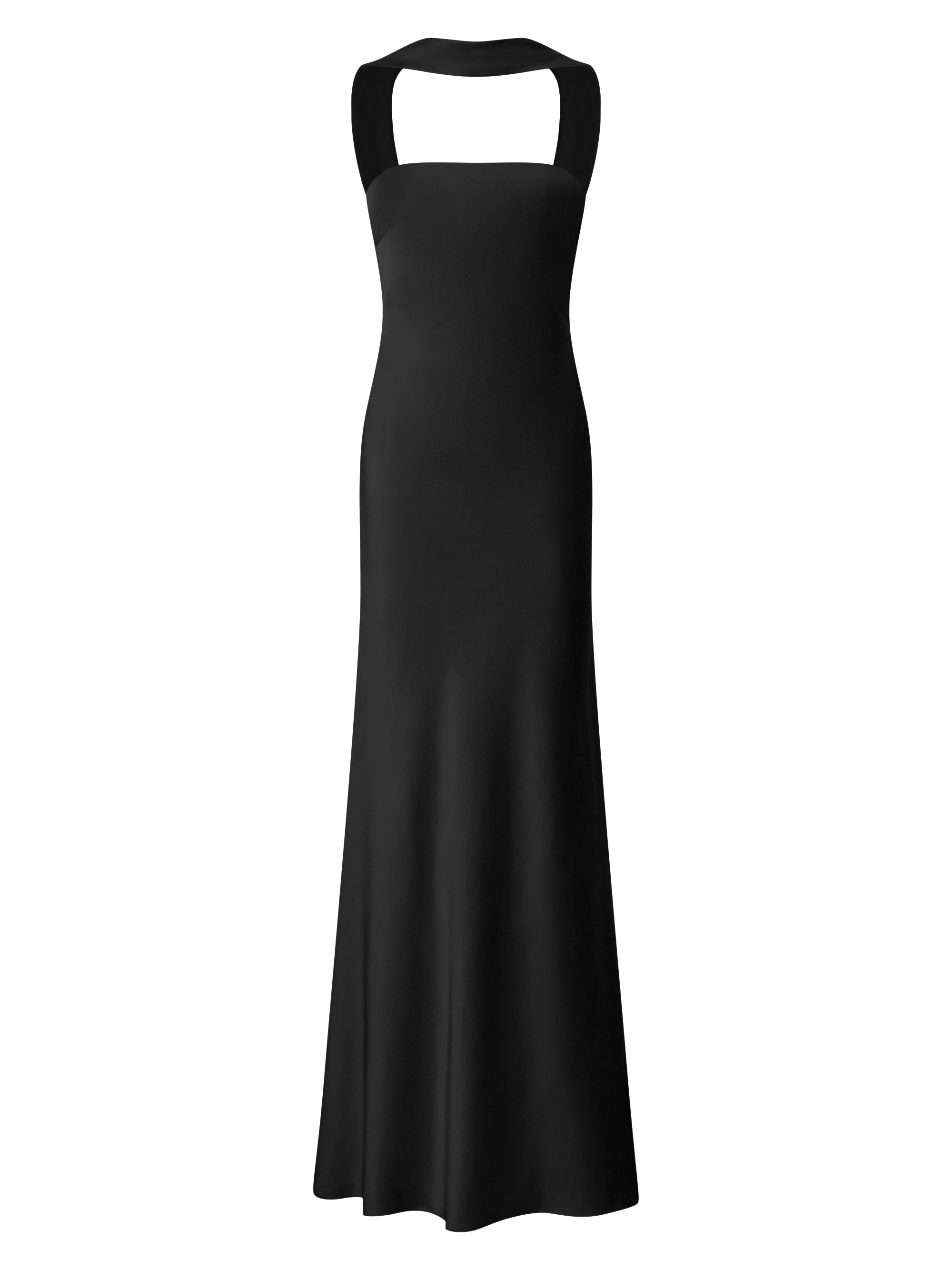 Halston Women's Vali Crepe Cowlback Gown - Black