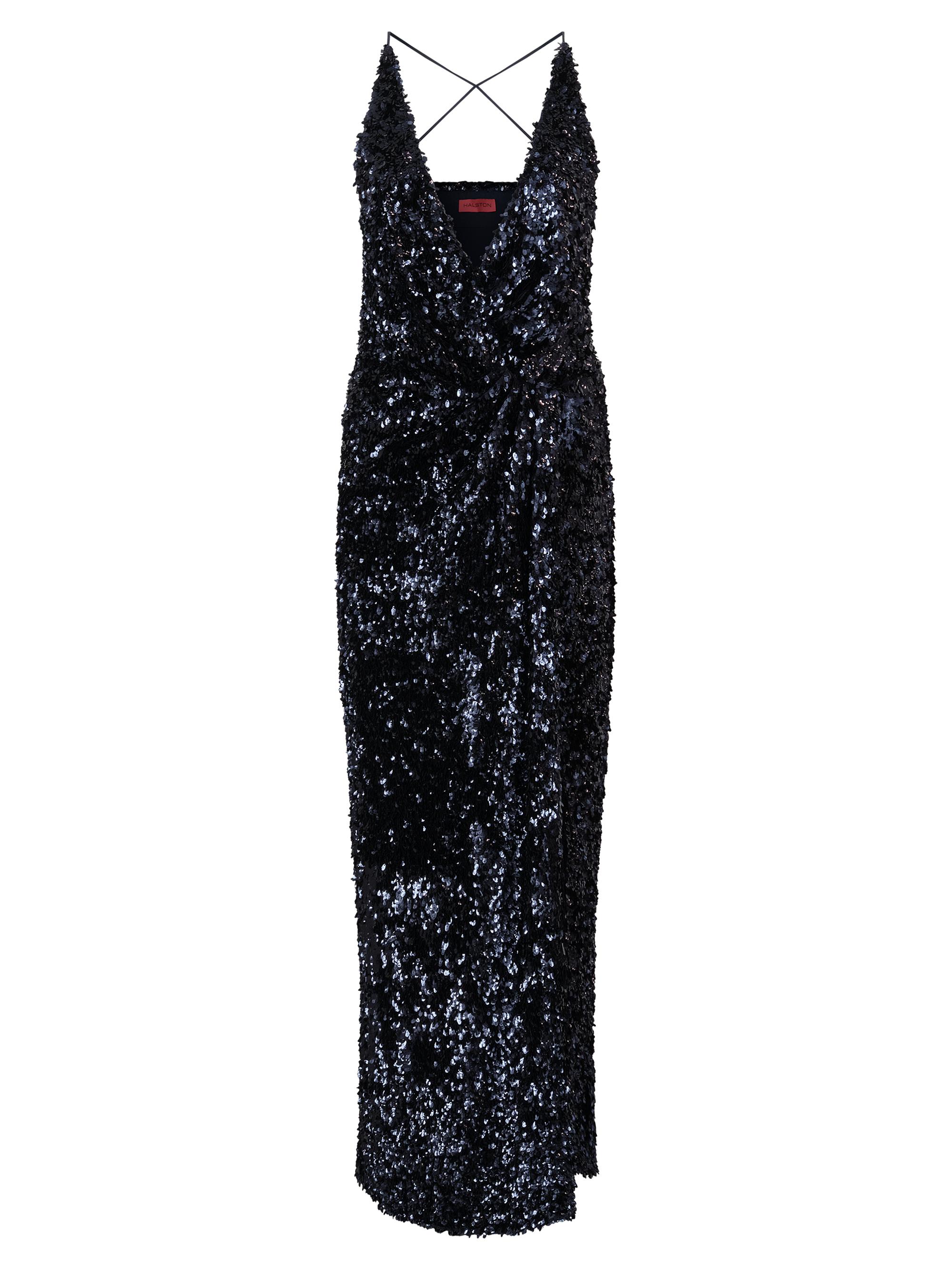 Halston Women's Katri Sequined V-Neck Gown - Indigo