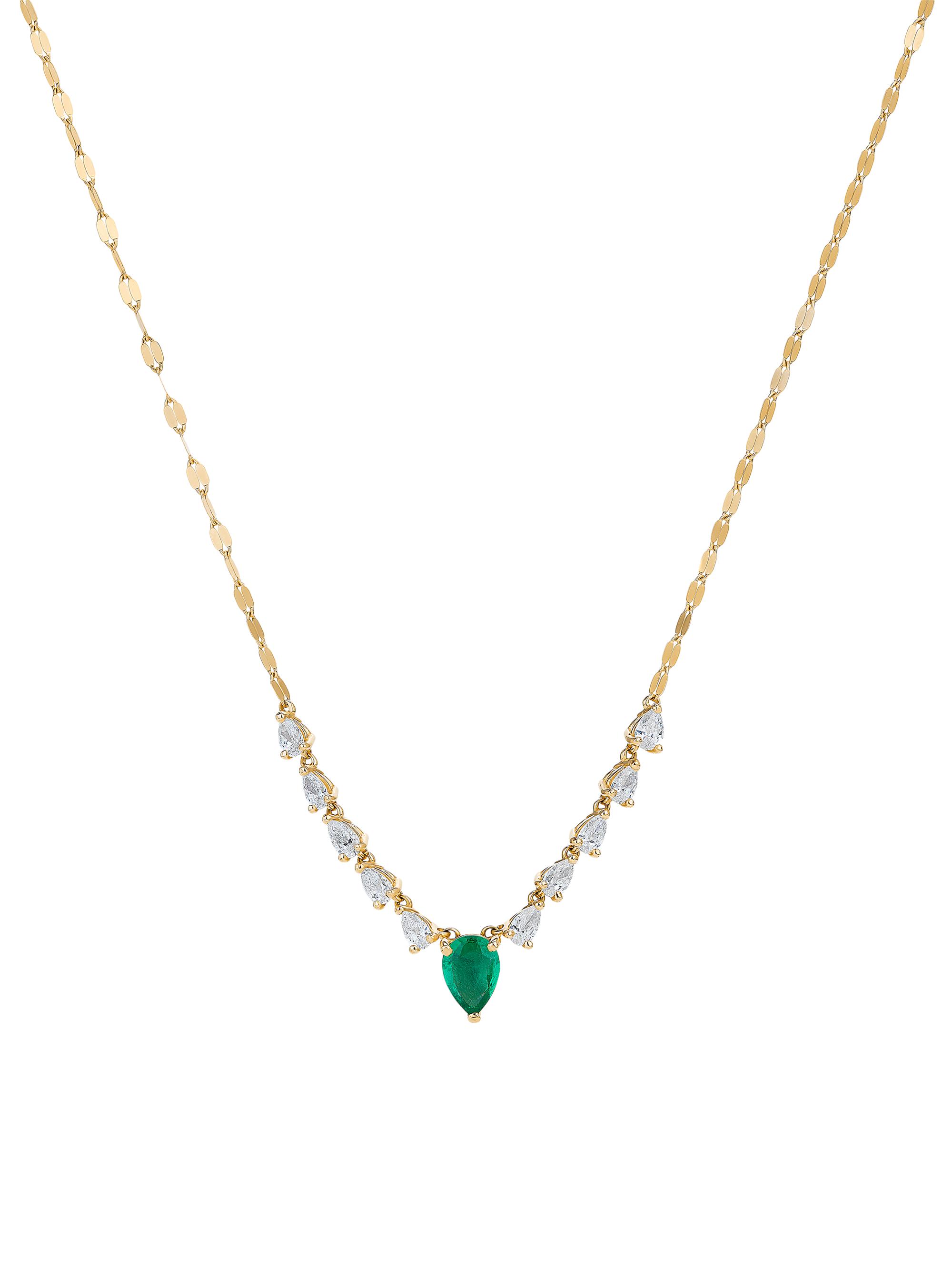 Lana Women's 14K Yellow Gold, 0.50 TCW Diamond & Emerald Necklace - Yellow Gold