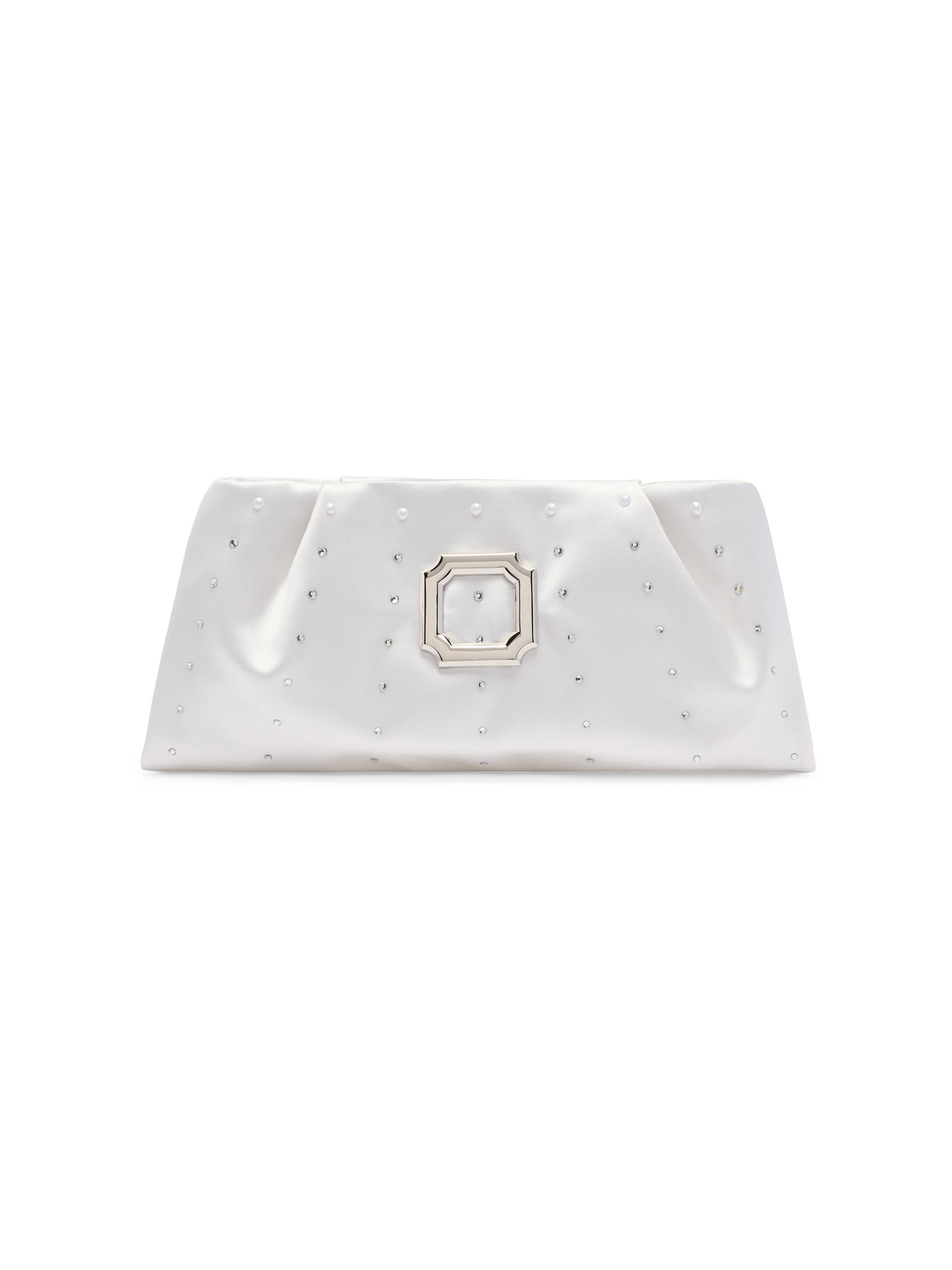 Malone Souliers Women's Vittoria Satin Clutch Bag with Crystal and Pearl Embellishments - White