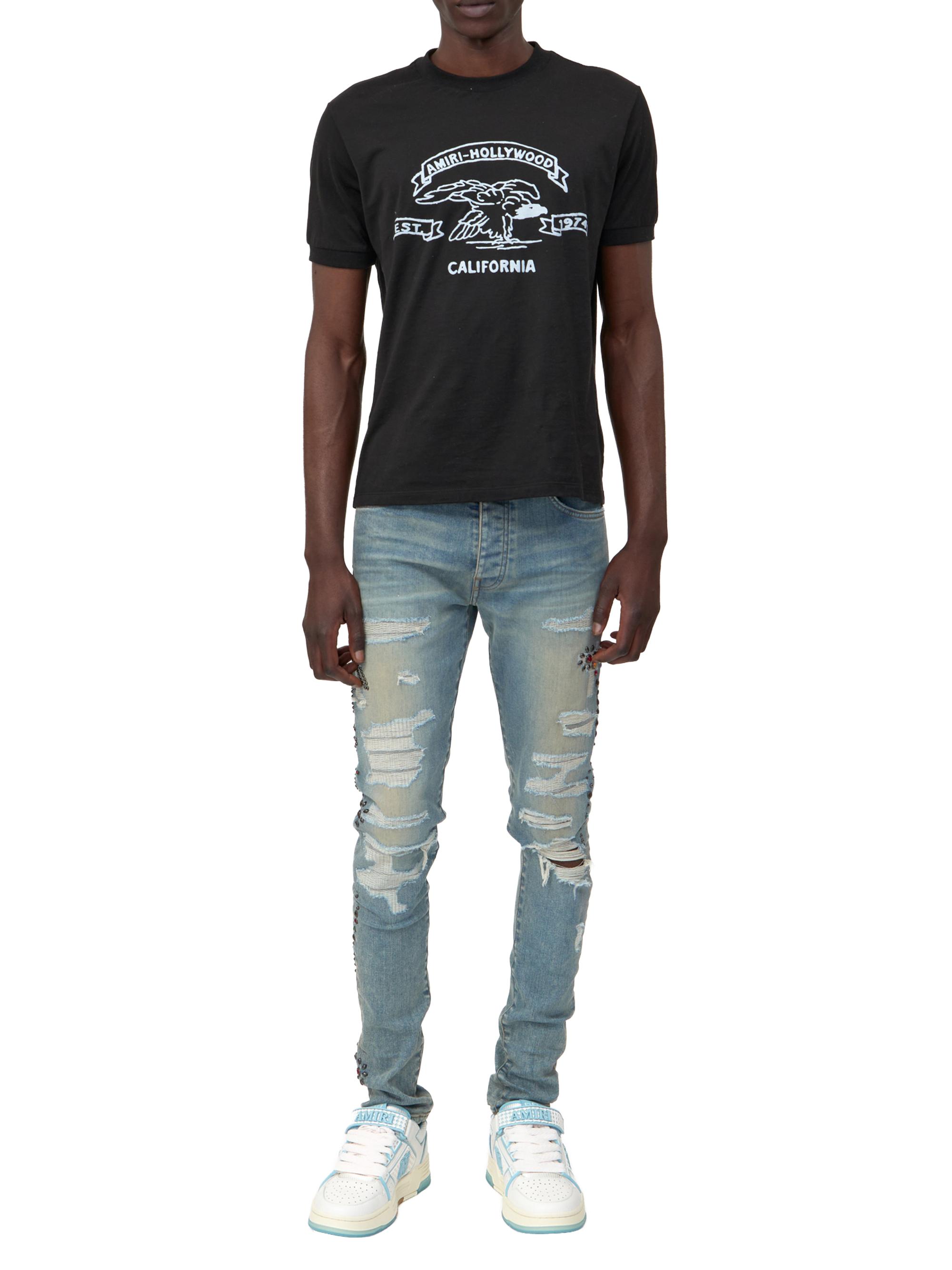 Amiri Floral Stud Skinny Jeans | Saks Fifth Avenue